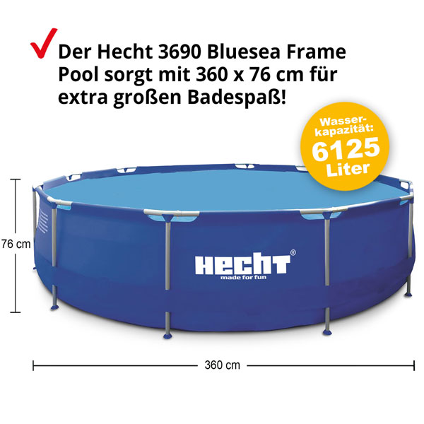 Hecht 3690 Bluesea Pool; Großvolumig für großen Badespaß