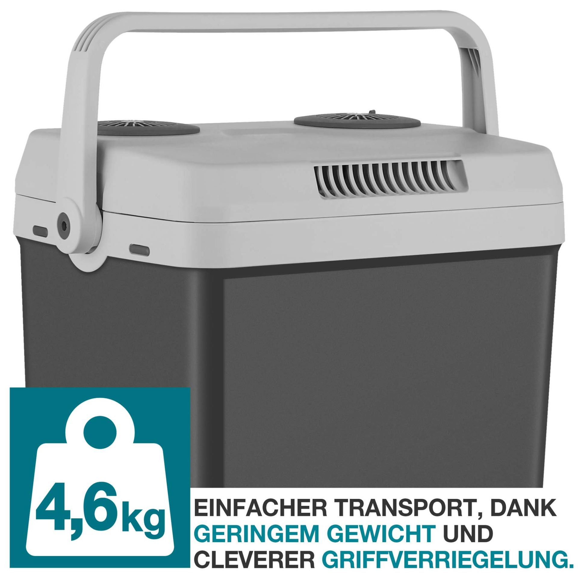 TOM Kühlbox CB-250; leichte Kühlbox (4,6 Kilogramm) mit cleverer Griffverriegelung