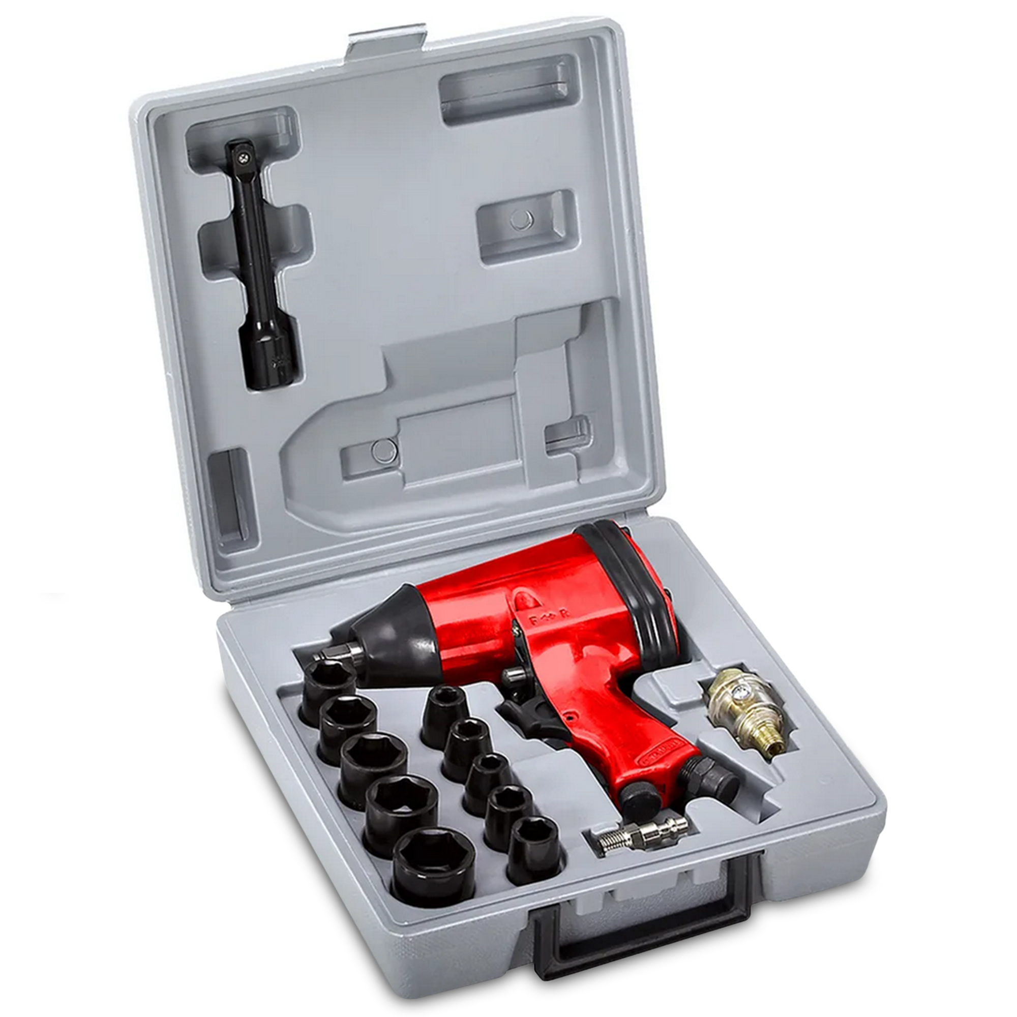 HECHT 002075D Druckluft Schlagschrauber Set im Koffer