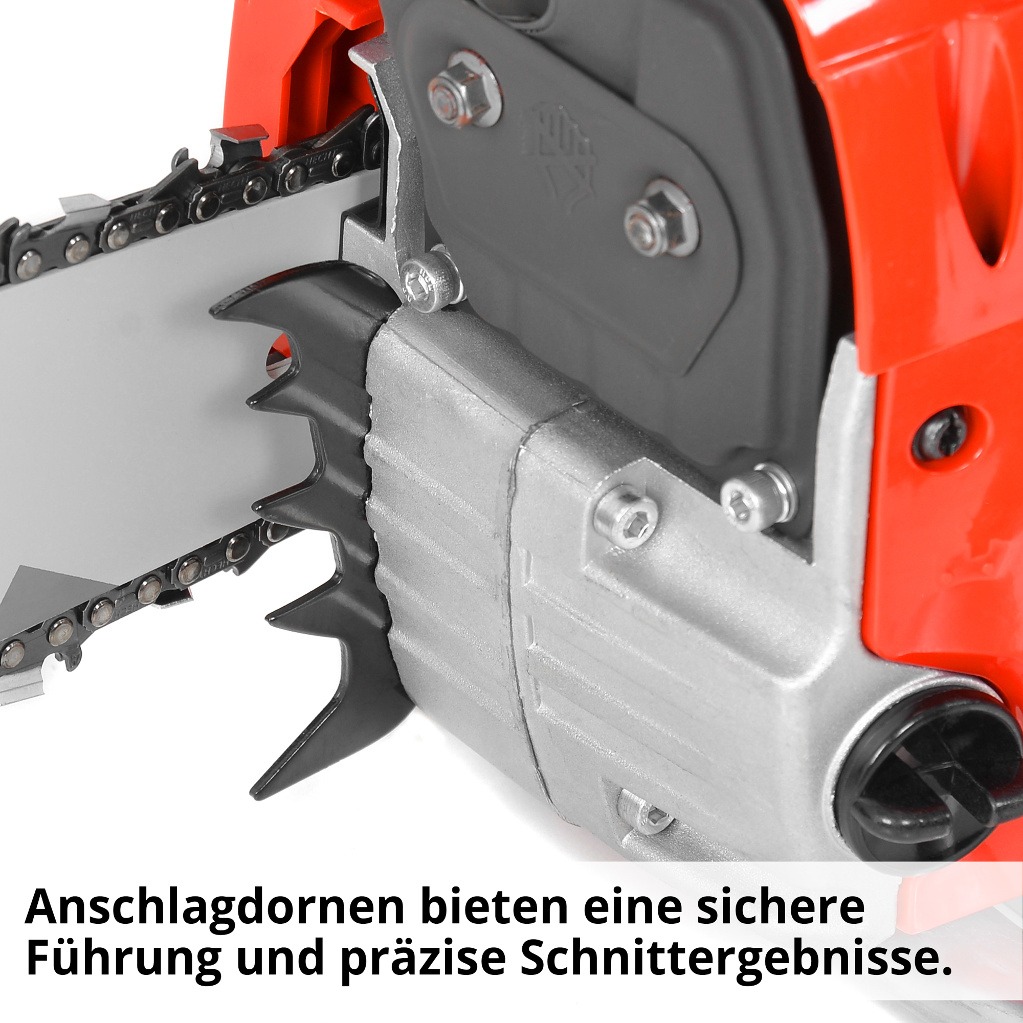 HECHT Motorsäge 45 Motorsäge mit Anschlagdornen für eine sichere Führung und präzise Schnittergebnisse