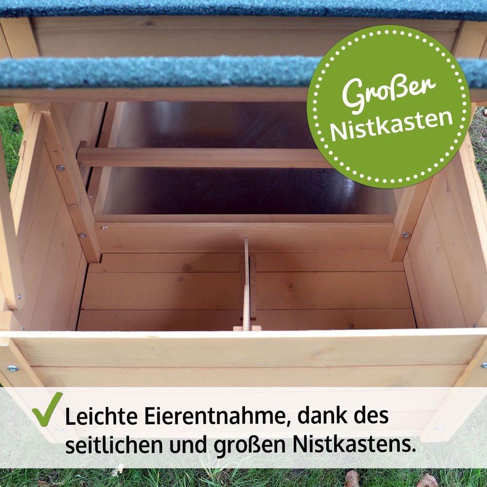 zooprinz Hühnervoliere Luxus großer seitlicher Nistkasten für eine leichte Eierentnahme