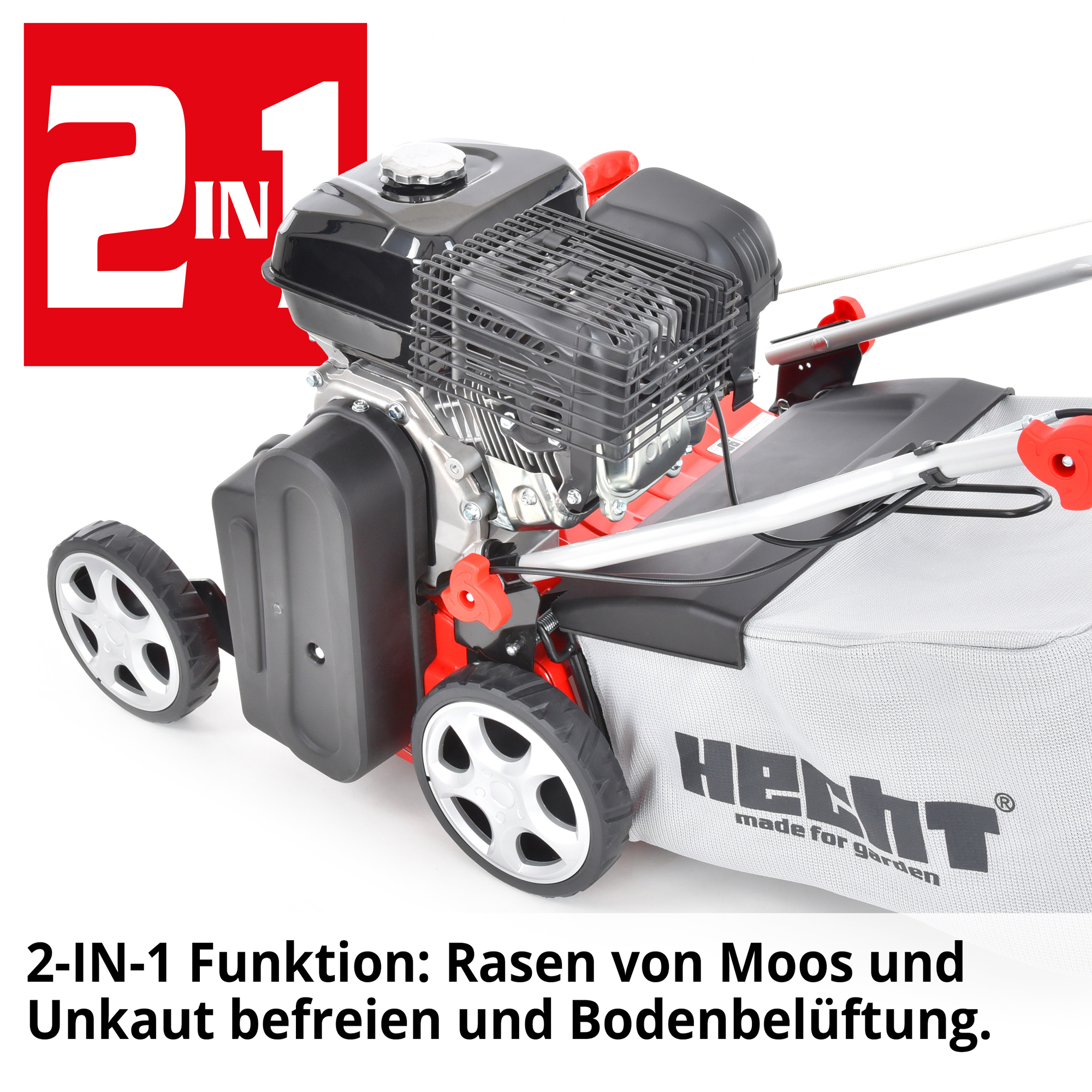 Vertikutierer; 2 in 1: Rasen von Moos und Unkraut befreien und Bodenbelüftung