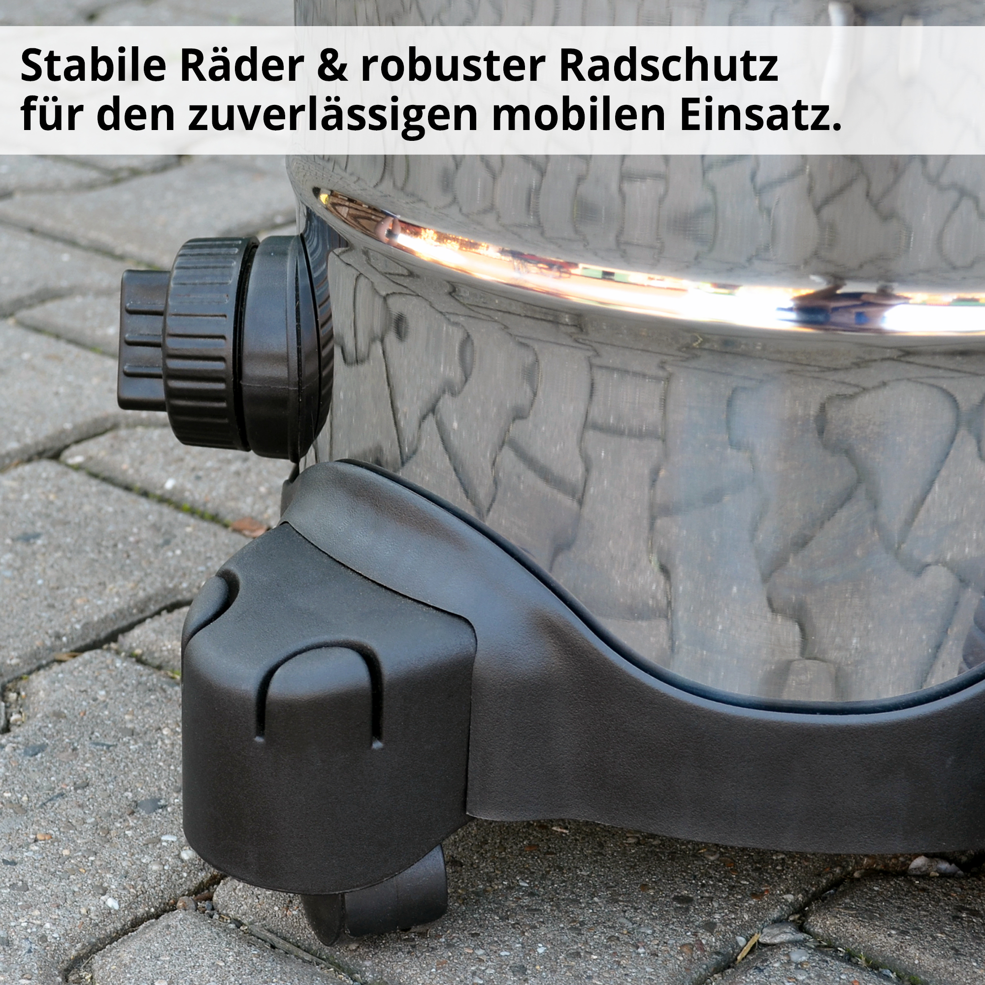 HECHT Industriesauger 8314 Z Stabiler Radschutz für mobilen Einsatz 