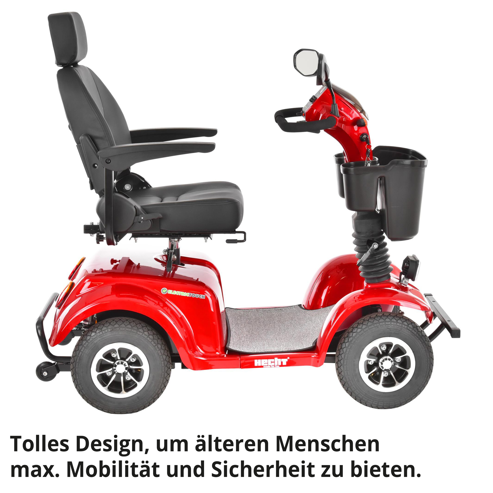 Hecht WISE RED Elektro Seniorenmobil mit tollem Design, um älteren Menschen maximale Mobilität und Sicherheit zu bieten