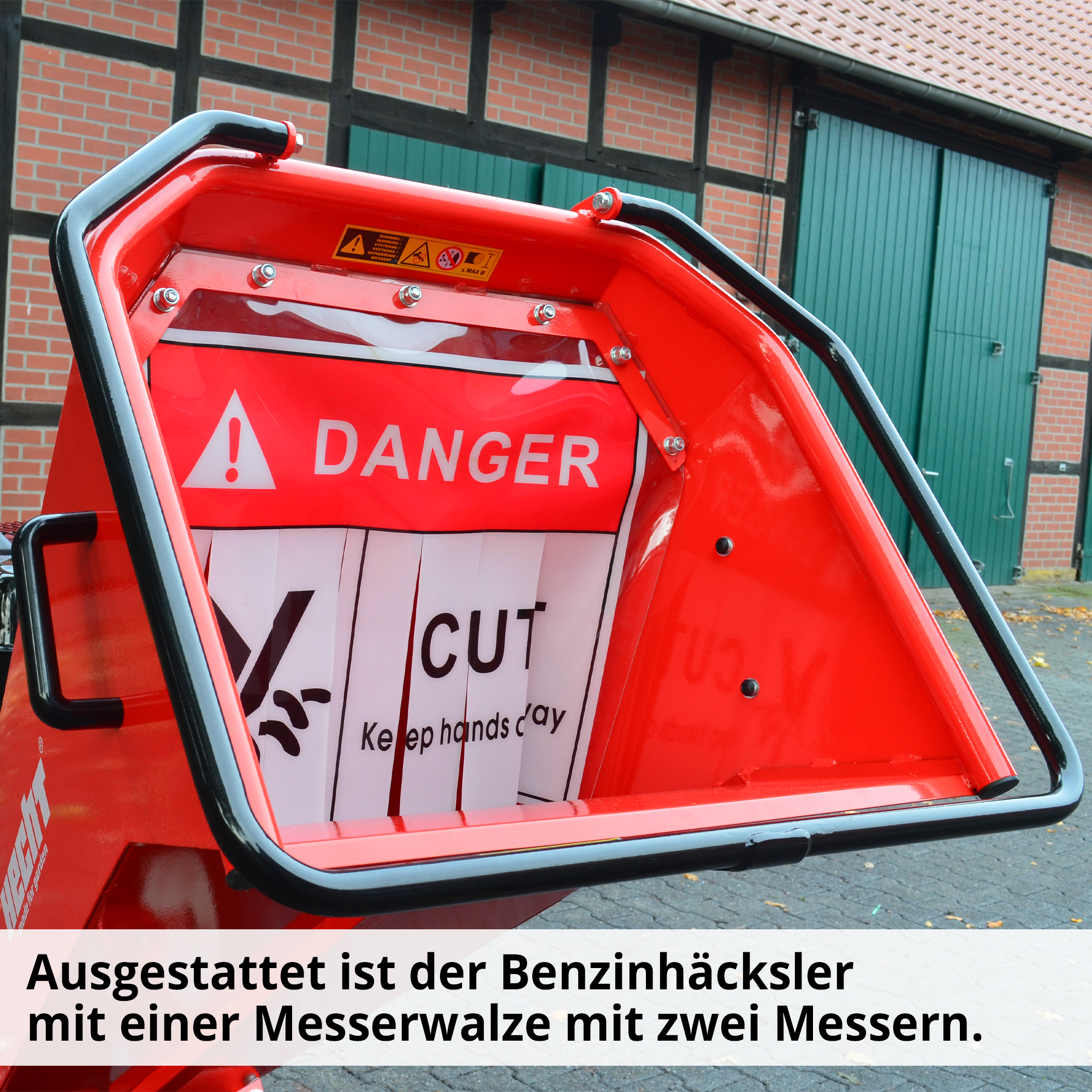 HECHT Benzin Gartenhäcksler 6642 Benzin Gartenhäcksler mit hochqualitaiver Messerwalze