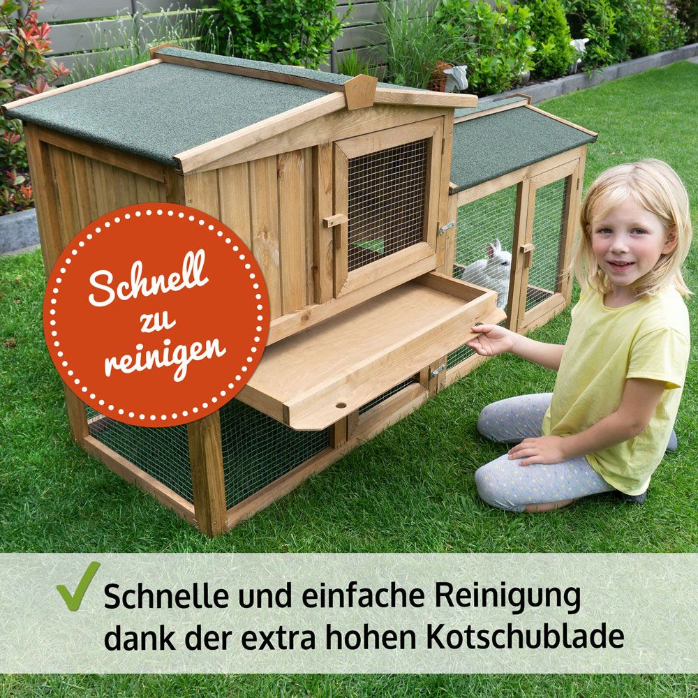 zooprinz Hasenstall Meister Lampe Kotschublade für einfache und schnelle Reinigung 