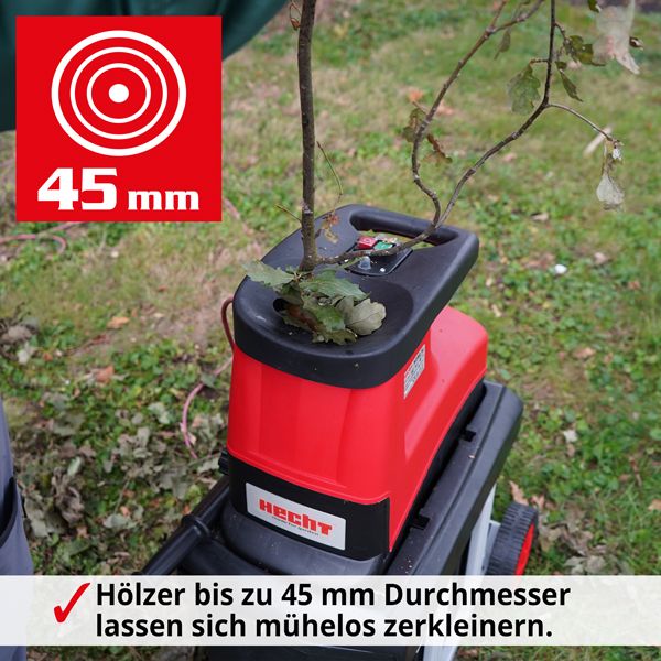 HECHT Elektro Gartenhäcksler 6280 XL Mühelos Äste zerkleinern