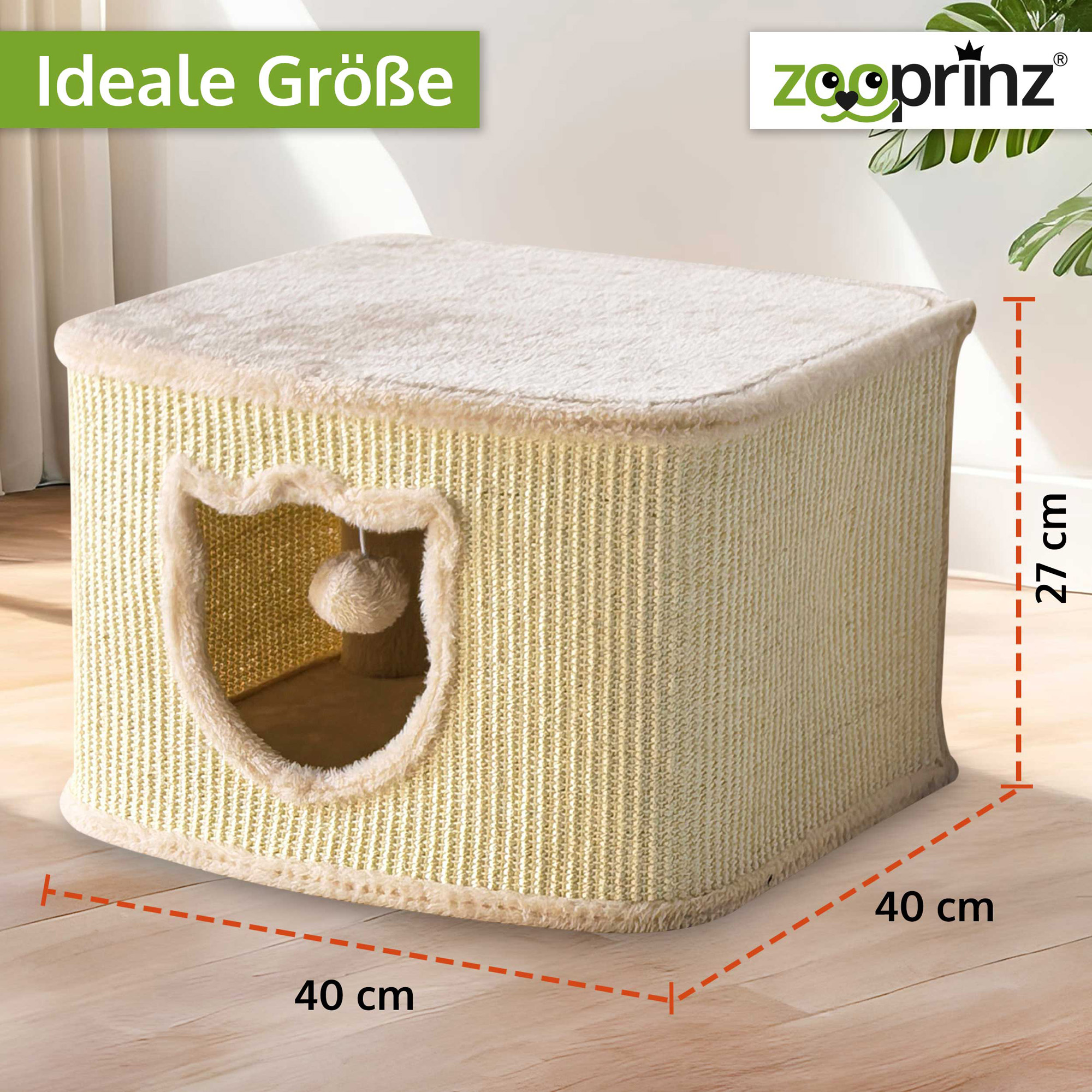Katzenhaus Sisal; 40 x 40 x 27 Zentimeter  Katzenhaus Sisal; 40 x 40 x 27 Zentimeter