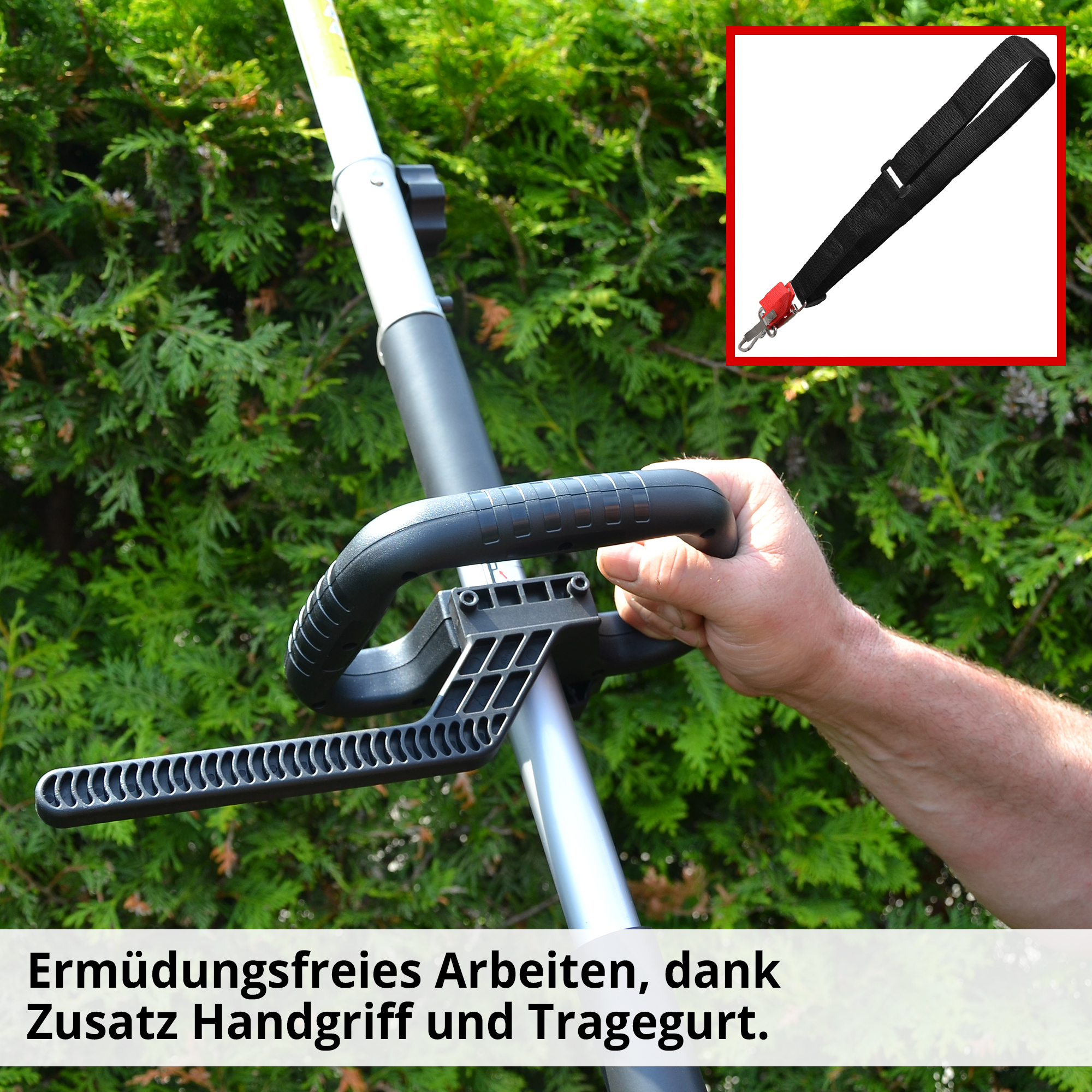 Hecht Elektro-Heckenschere 695 mit langes arbeiten dank Handgriff und Tragegurt 