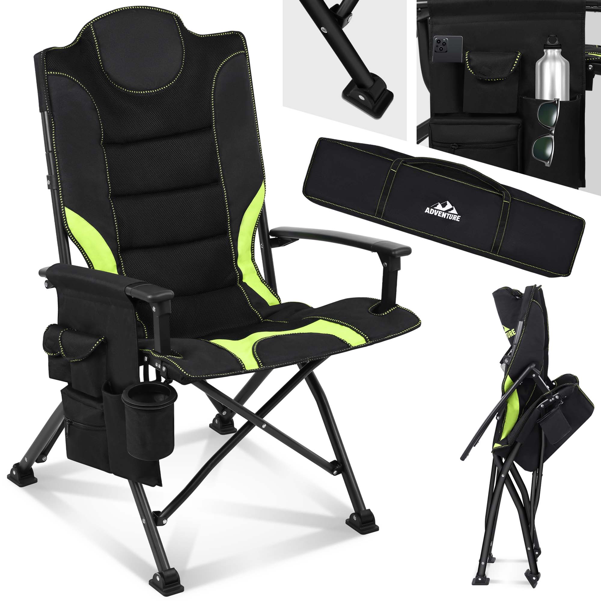 ONBEST, Campingstuhl schwarz/ grün, Artikelnummer 44146