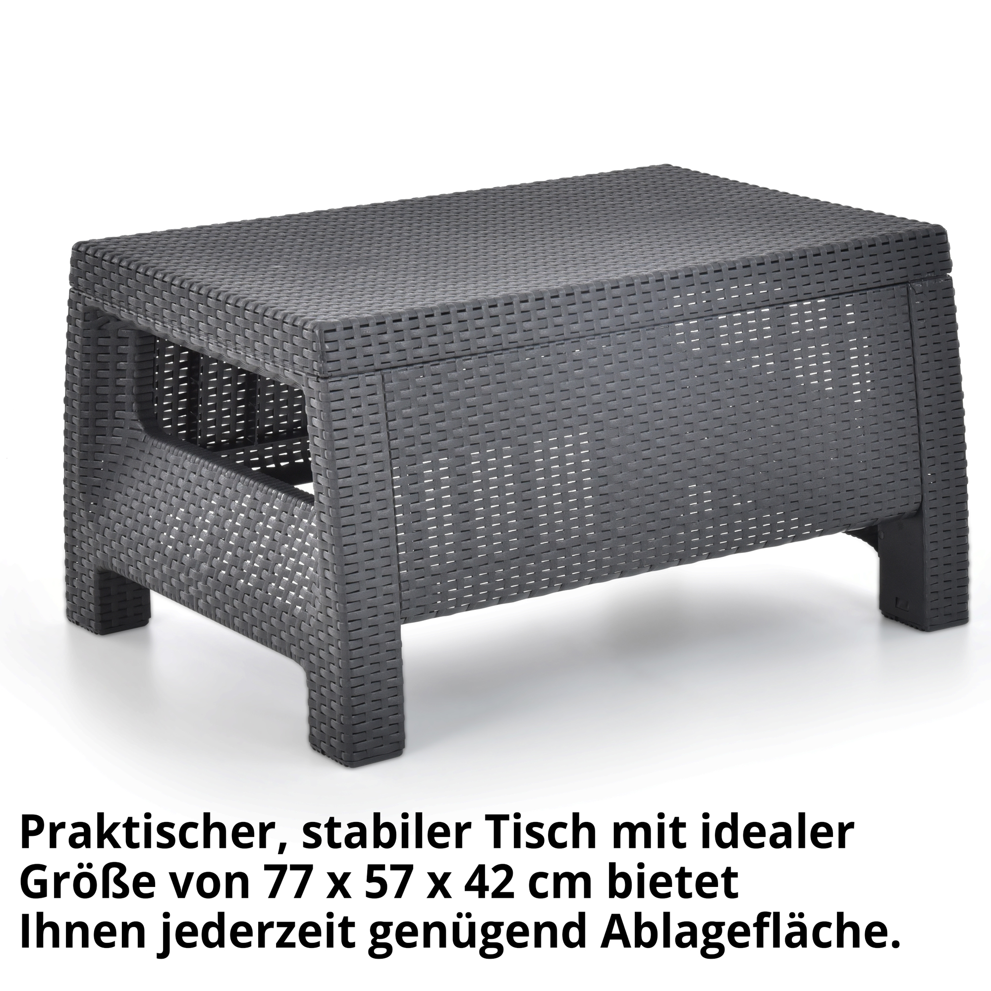 Gartensitzgruppe; Praktischer, stabiler Tisch mit idealer Größe bietet Ihnen jederzeit genügend Ablagefläche
