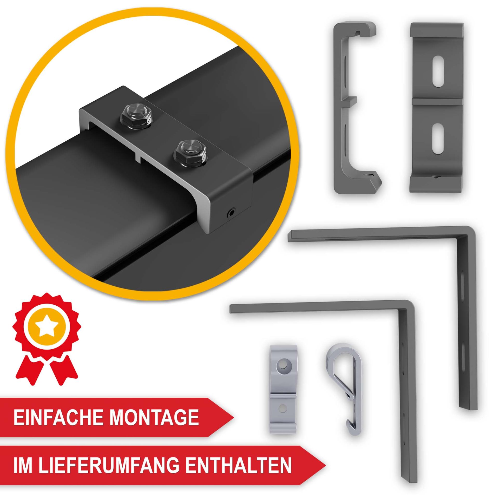 Vertikalmarkise XL - einfache Montage, im Lieferumfang enthalten