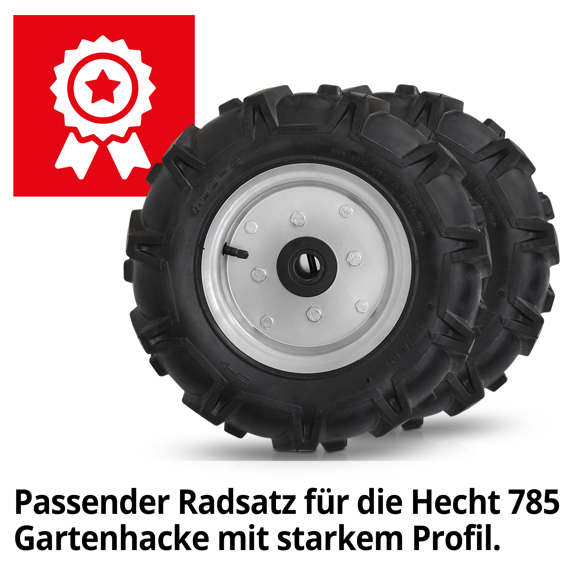 Radsatz; Passender Radsatz für die HECHT 785 Gartenhacke mit starkem Profil