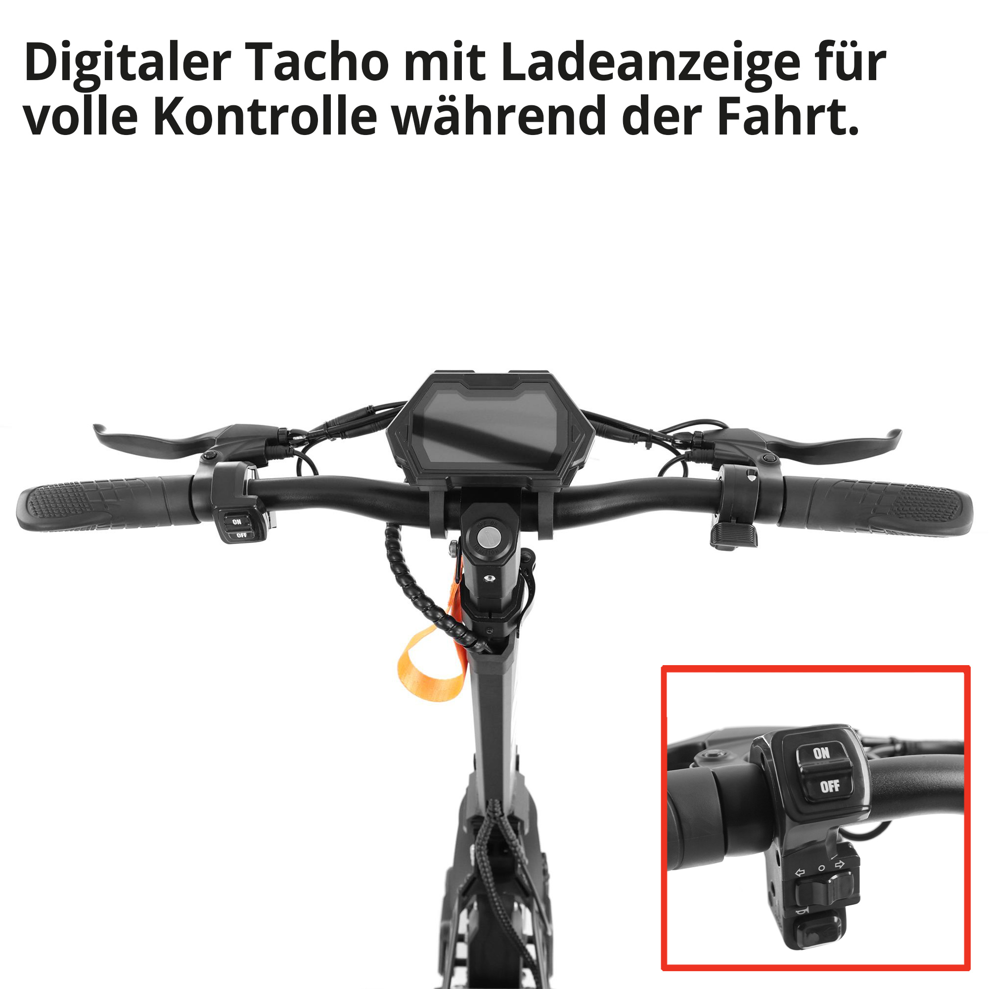 E-Scooter von HECHT mit digitalem Tacho