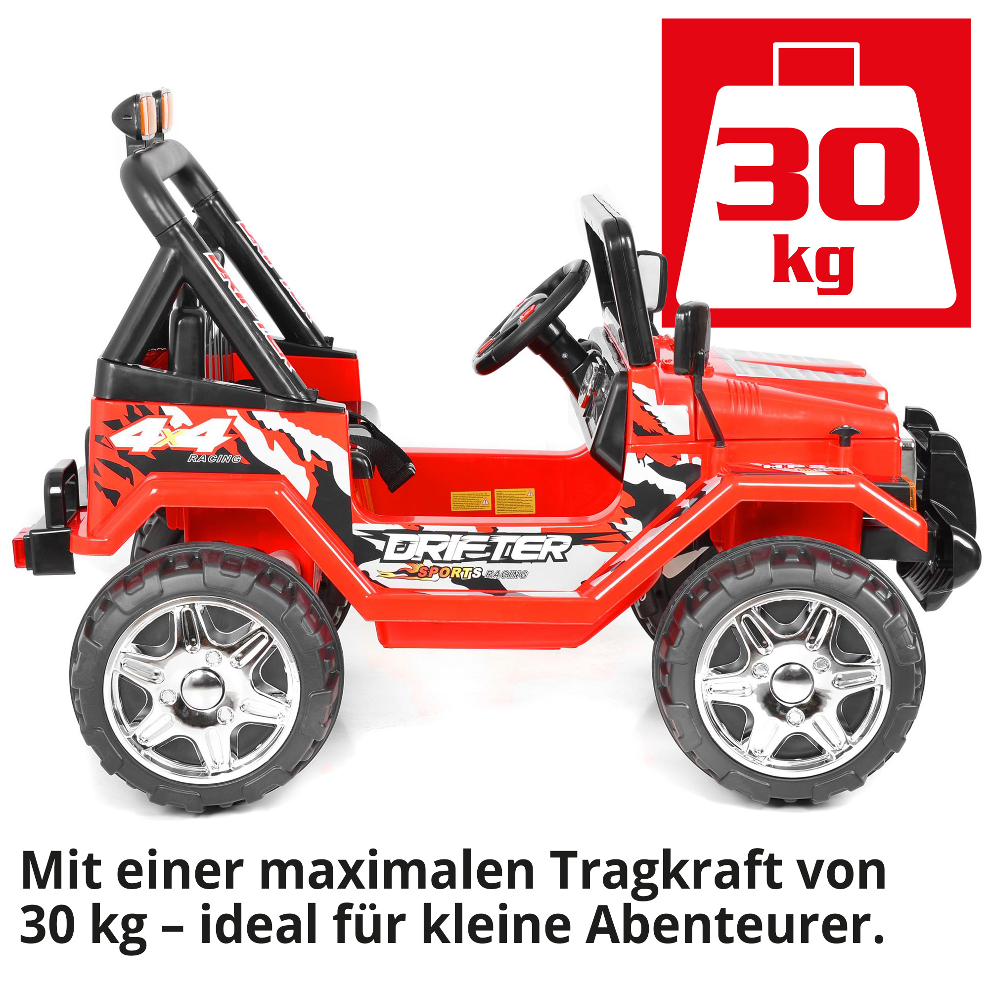 HECHT Kinder Elektroauto Jeep 56185 mit hoher Tragkraft
