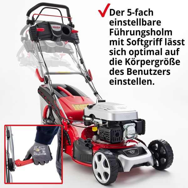 HECHT Benzin Rasenmäher 5484 SX Benzin Rasenmäher mit verstellbarem Führungsholm 