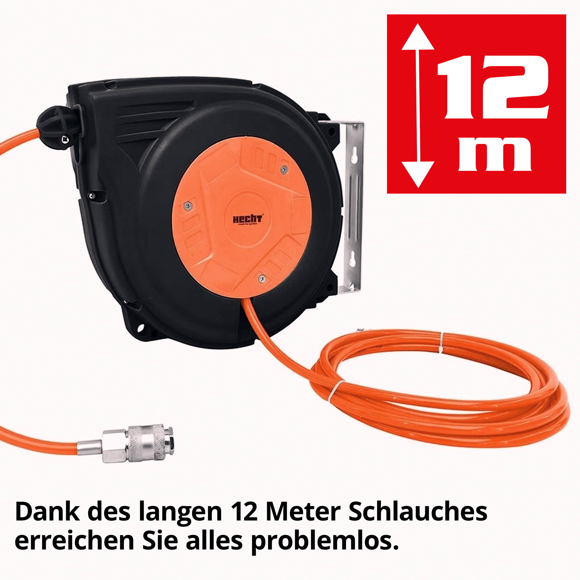 Druckluftschlauchaufroller mit langem Schlauc