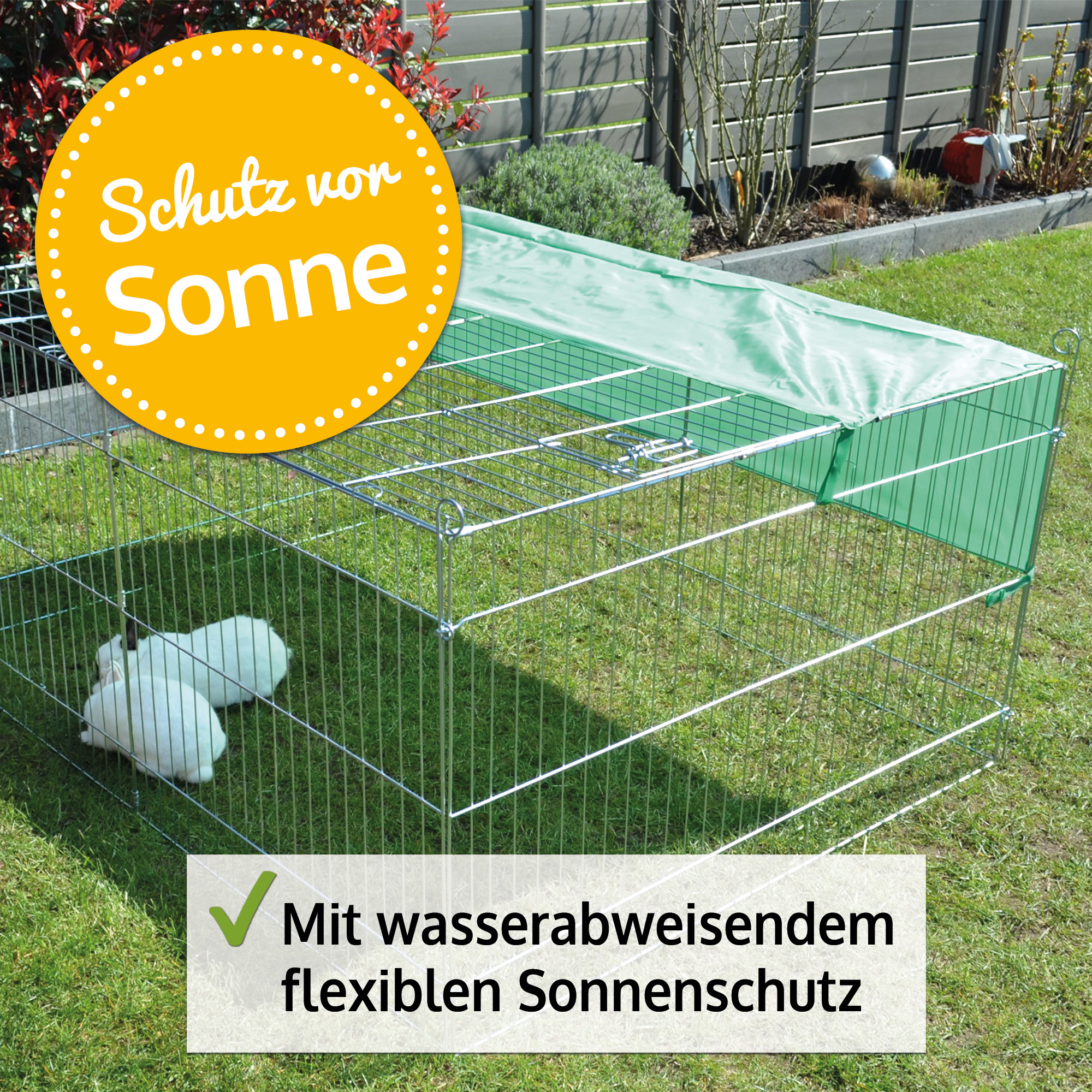 Freigehege mit sicherer Tür – auch Kinder können es leicht öffnen Freigehege mit sicherer Tür – auch Kinder können es leicht öffnen