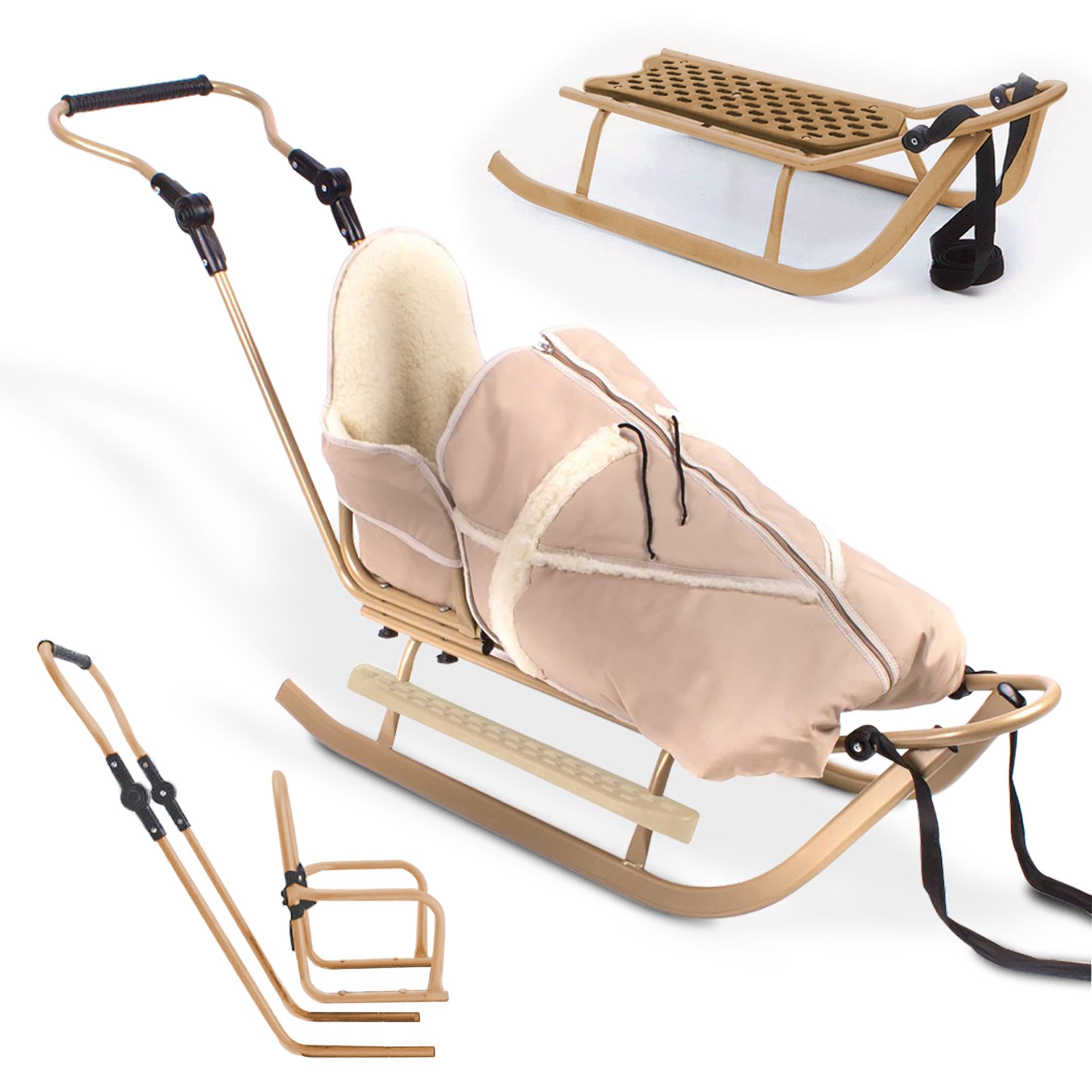 ONBEST, Holzschlitten Gold - Gold, Artikelnummer 1425