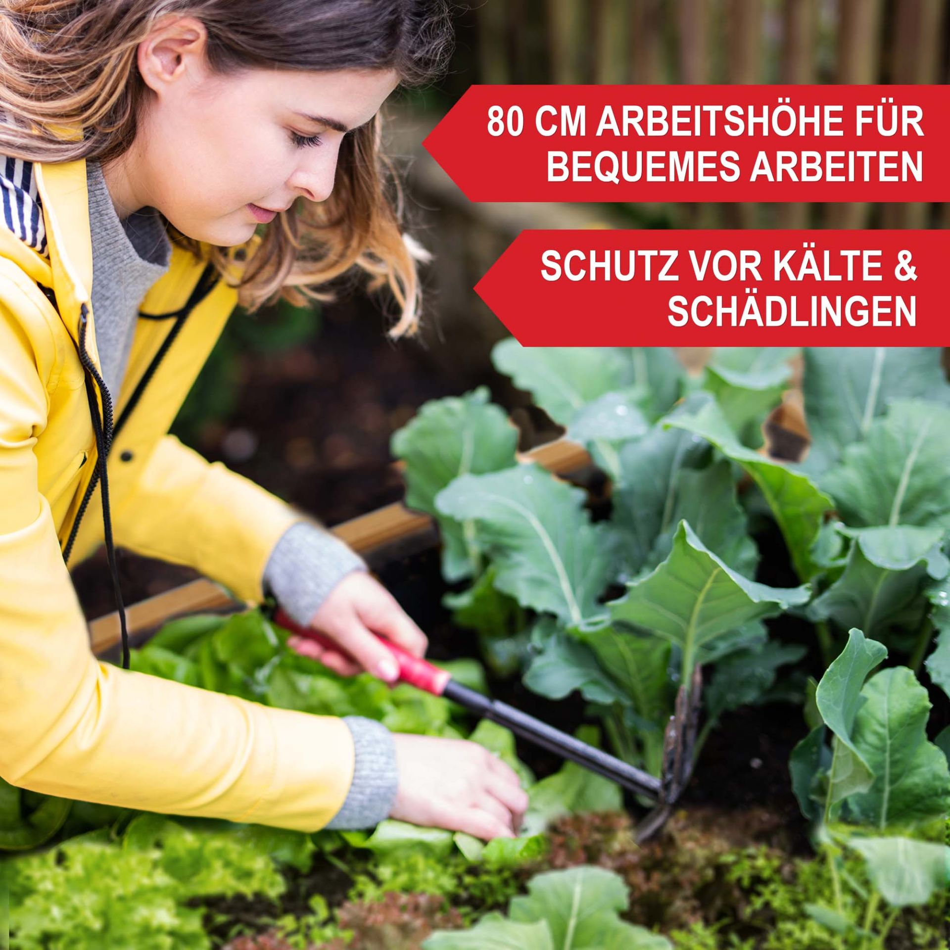 Hochbeet Summer - Bequeme Arbeitshöhe, Schutz vor Kälte und Schädlingen