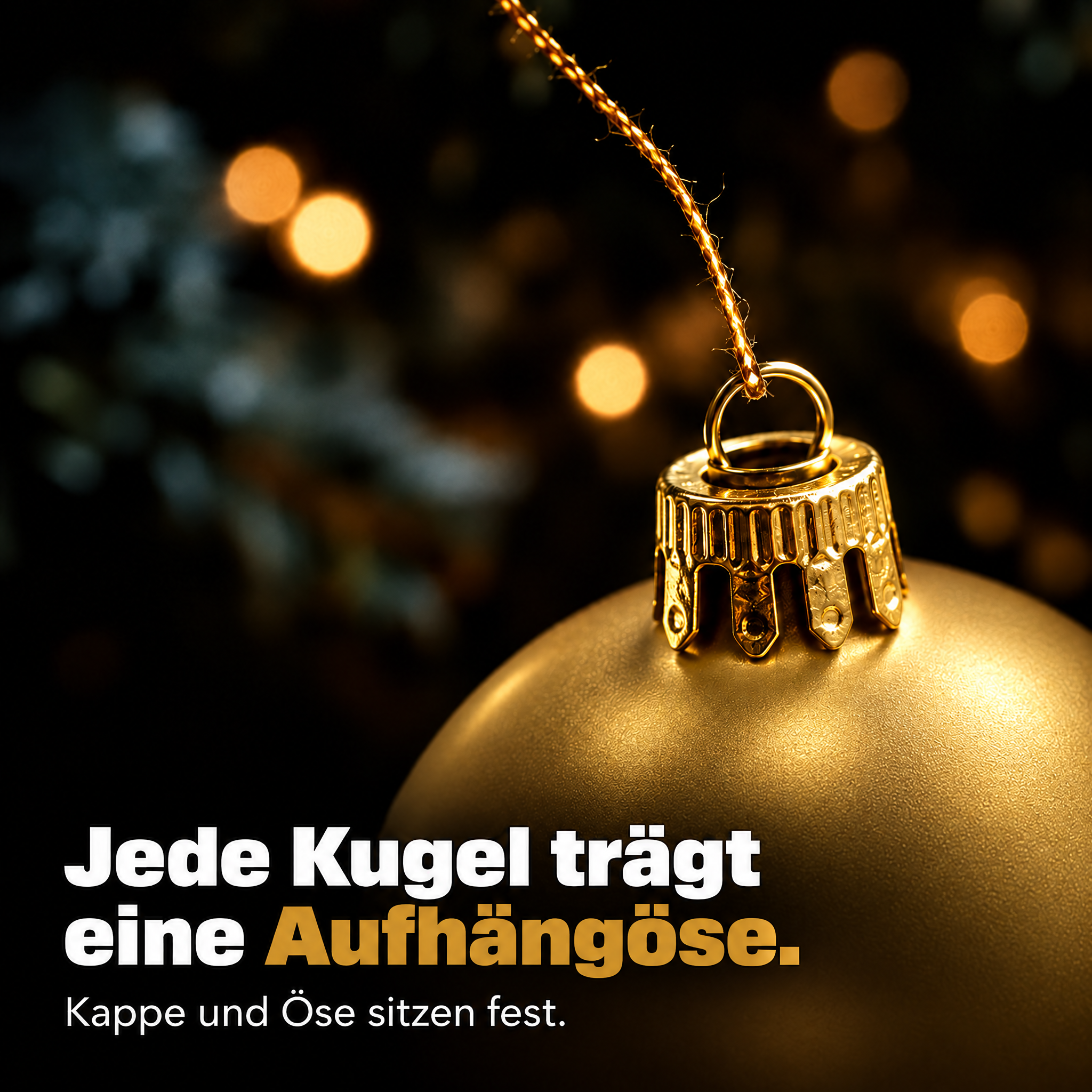 Christbaumschmuck Details: Jede Kugel besitzt eine feste Aufhängöse. (Dieses Bild wurde mit Hilfe von KI generiert.)