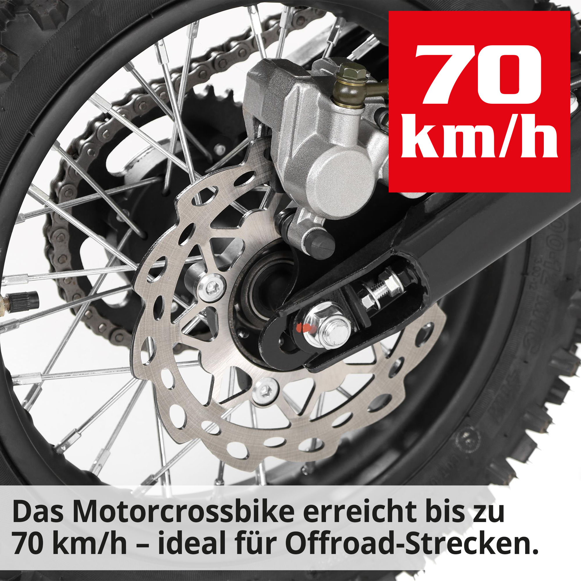 Hecht Motorcrossbike grün erreicht bis zu 70km/h - ideal für Offshore-Strecken