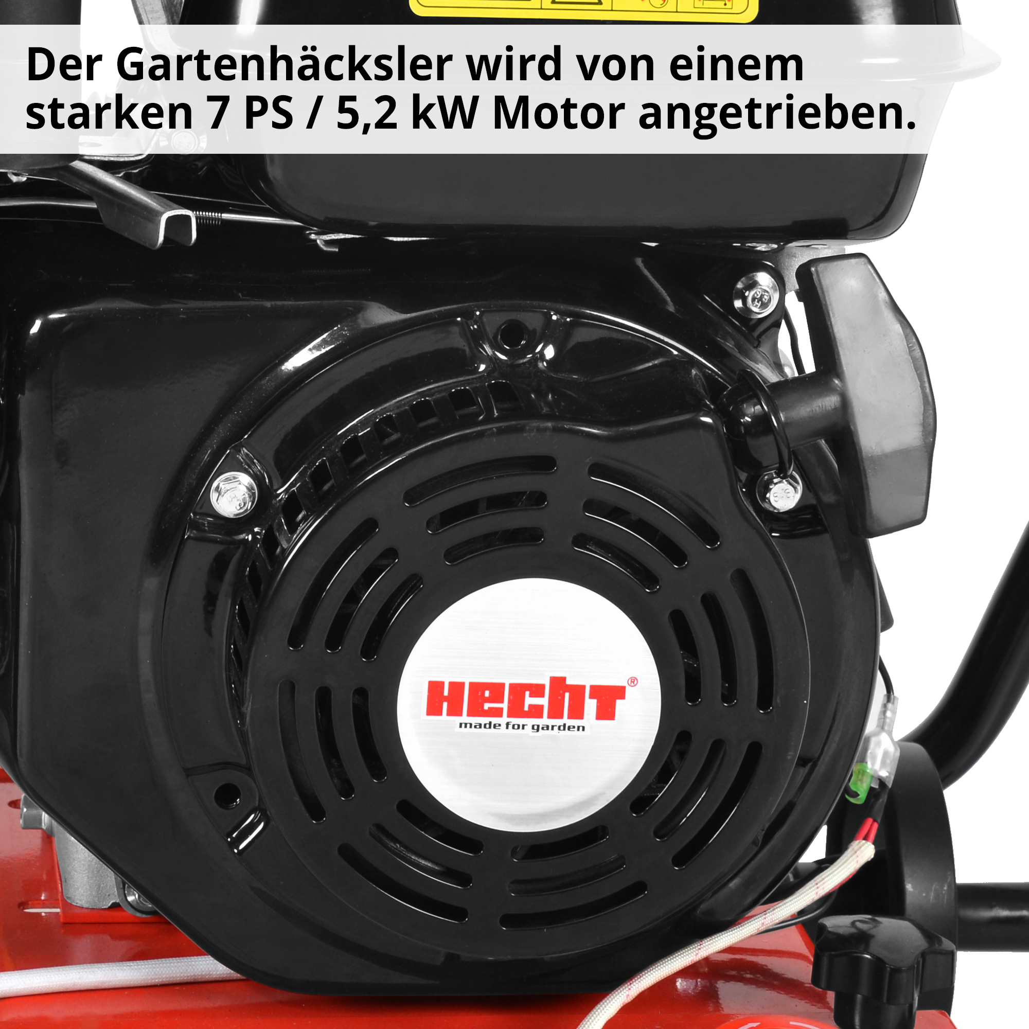 HECHT Benzin Gartenhäcksler 6208 Benzin Gartenhäcksler mit starkem Motor