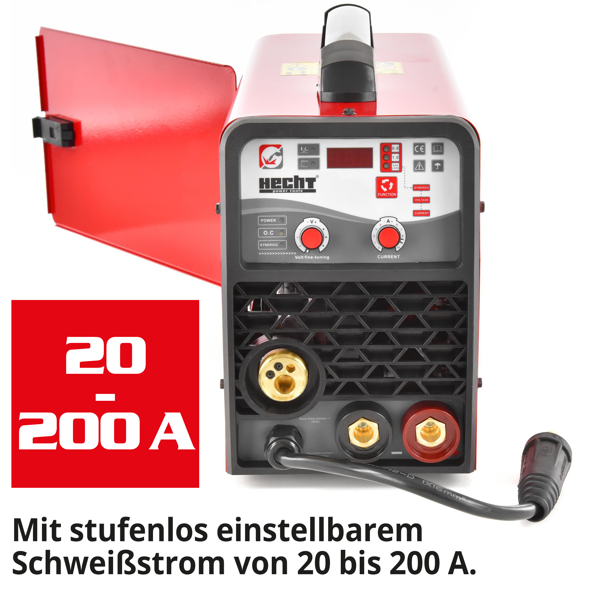 HECHT 1830 MIG MAG Schweißgerät mit stufenlos einstellbarem Schweißstrom von 20 bis 200 A HECHT 1830 MIG MAG Schweißgerät mit stufenlos einstellbarem Schweißstrom von 20 bis 200 A