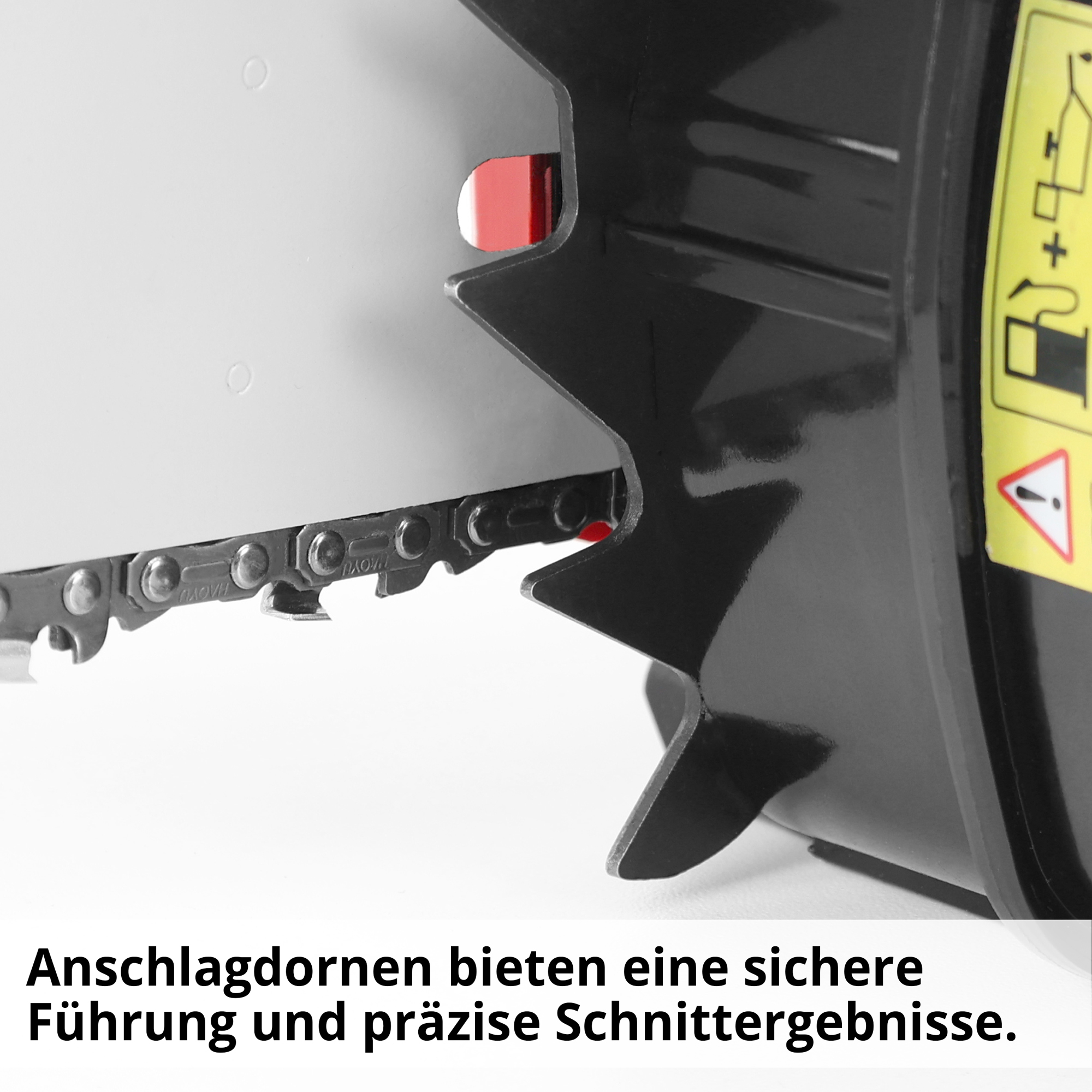 Hecht 924 R Motorsäge mit Anschlagdornen für eine sichere Führung und präzise Schnittergebnisse