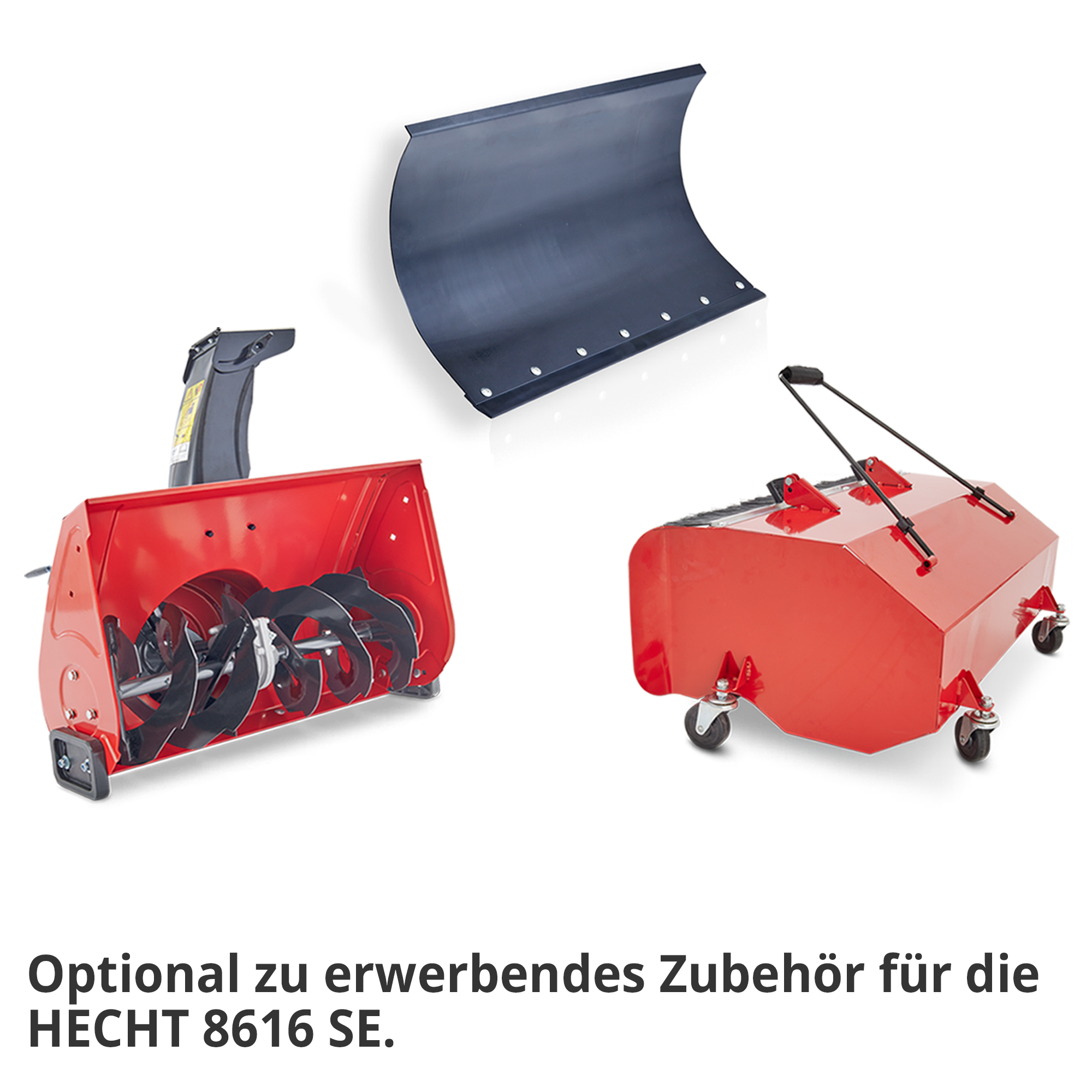 Passendes Zubehör für die HECHT 8616 SE - Schneeschild, Schneefräskopf und Auffangbox