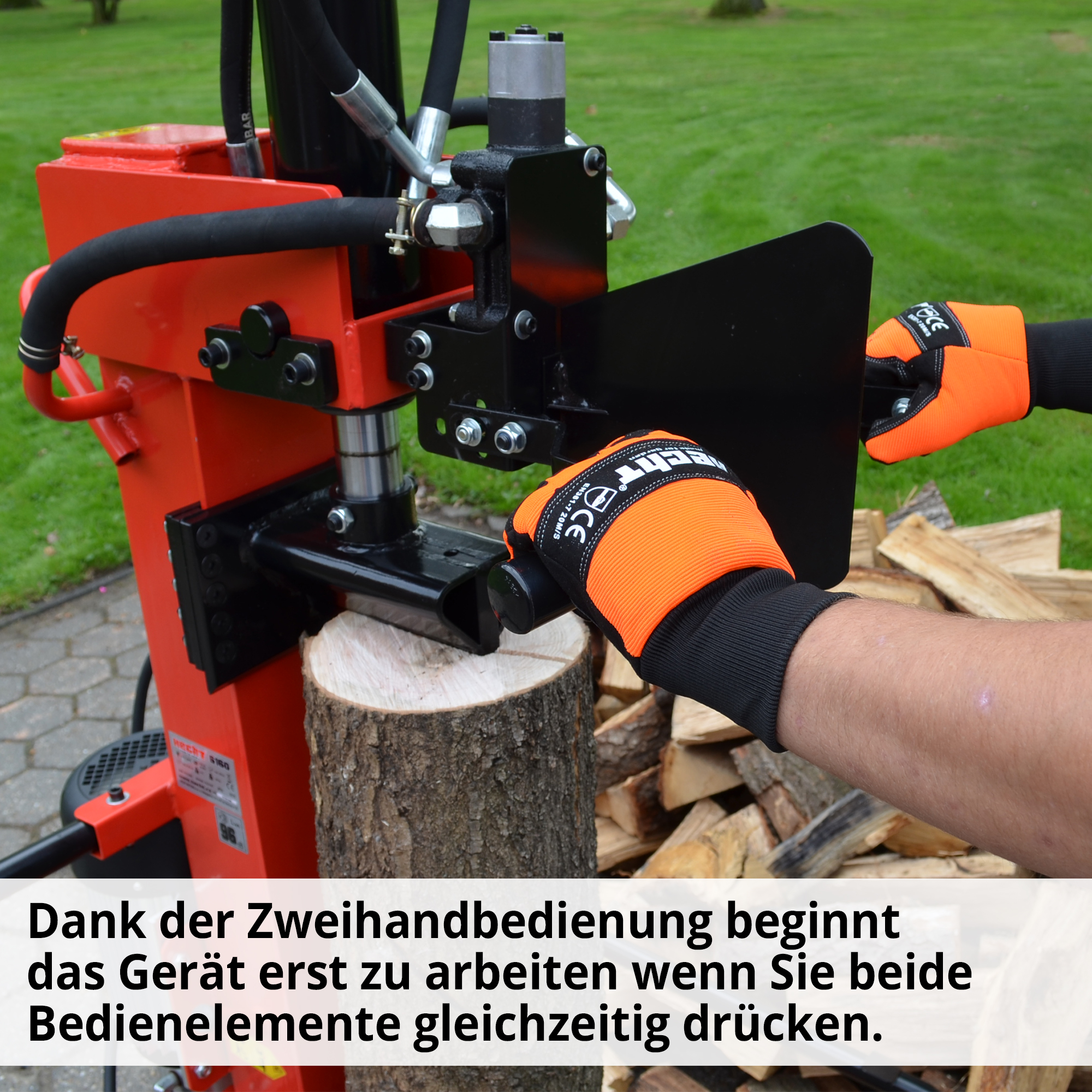 HECHT Hydraulikspalter 6160 Hydraulikspalter mit Sicherheitsmechanismus 