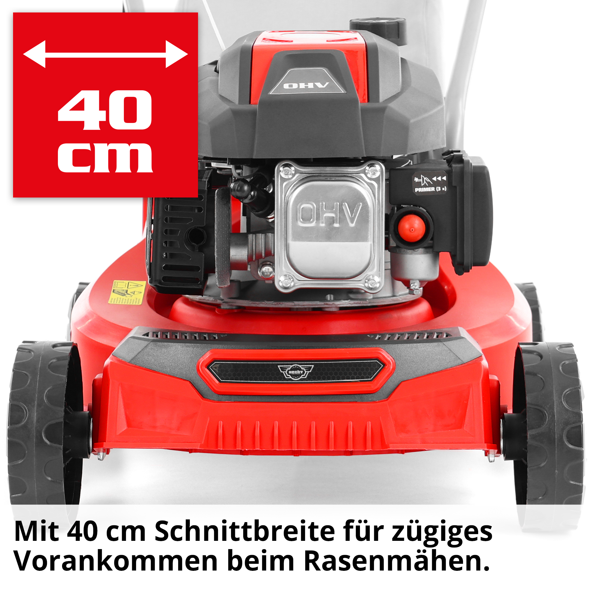 Benzin-Rasenmäher  mit 40 cm Schnittbreite für effizientes und schnelles Mähen