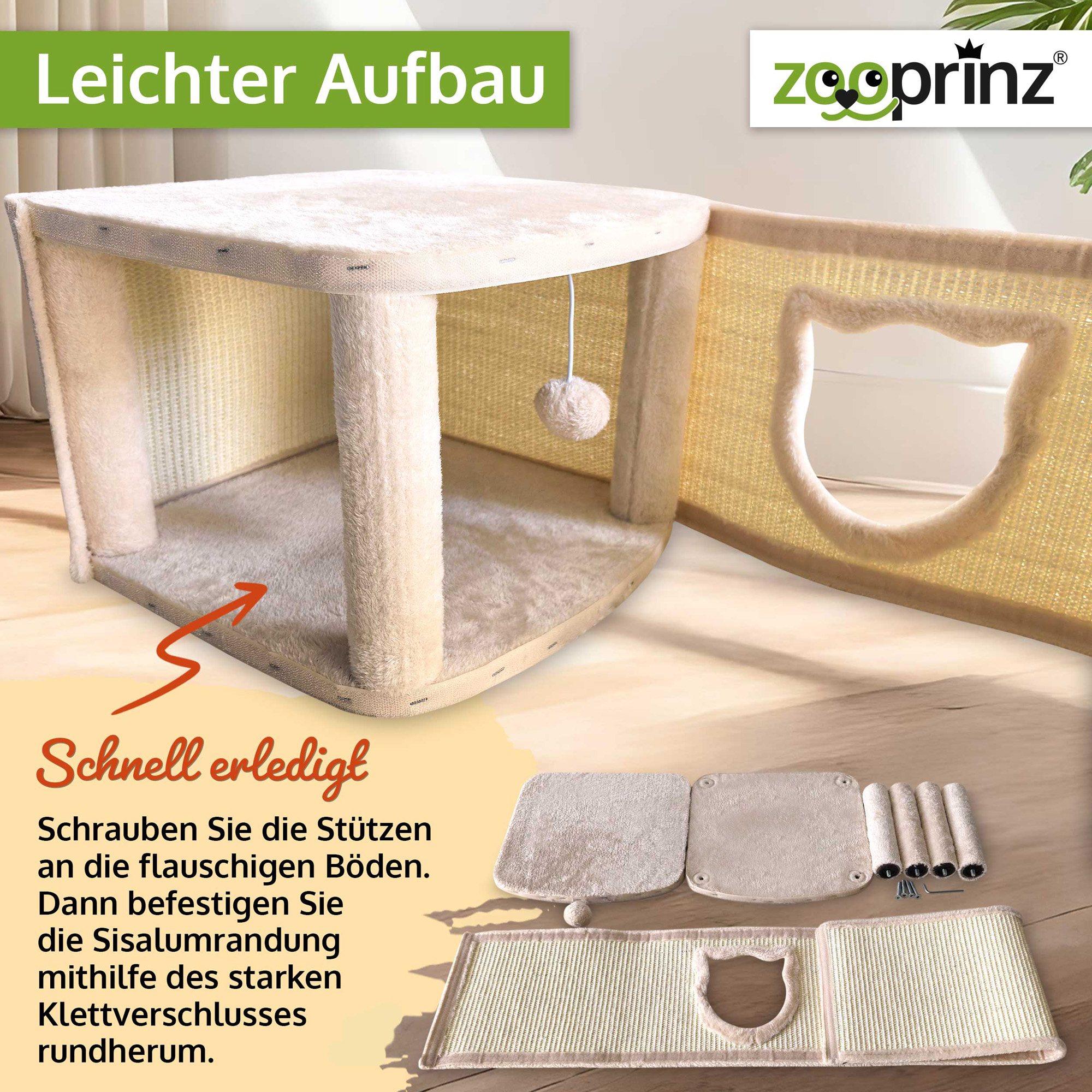 Katzenhaus Sisal; leichter Aufbau  Katzenhaus Sisal; leichter Aufbau