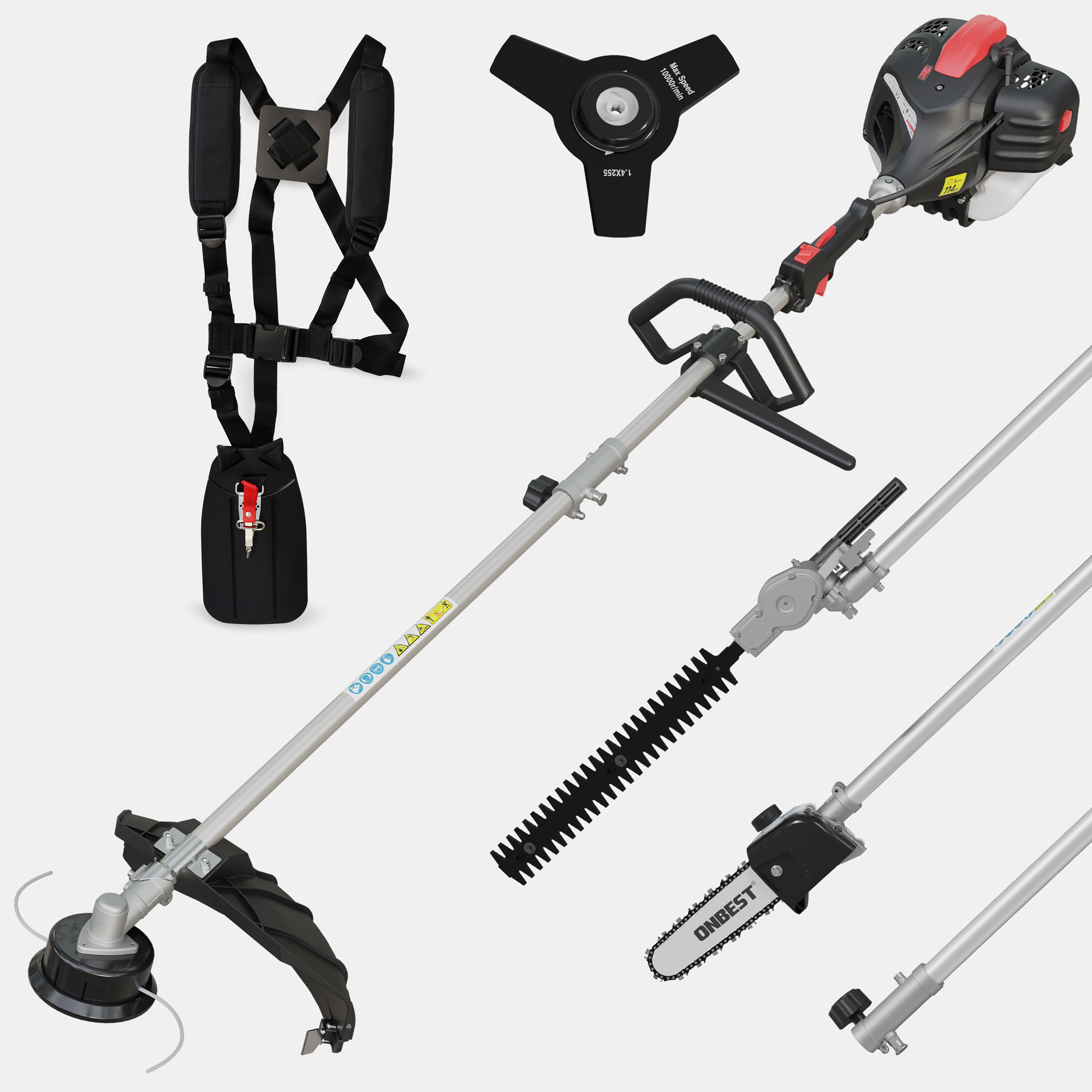 Multitool Benzin 4in1 1452 - Ergonomischer Tragegurt für komfortable Nutzung