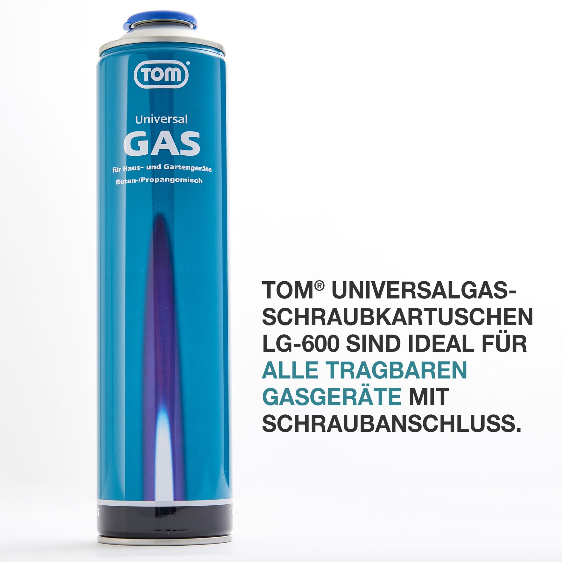 TOM LG-600 Gaskartusche ist Ideal für alle tragbaren Gasgeräte mit Schraubanschluss