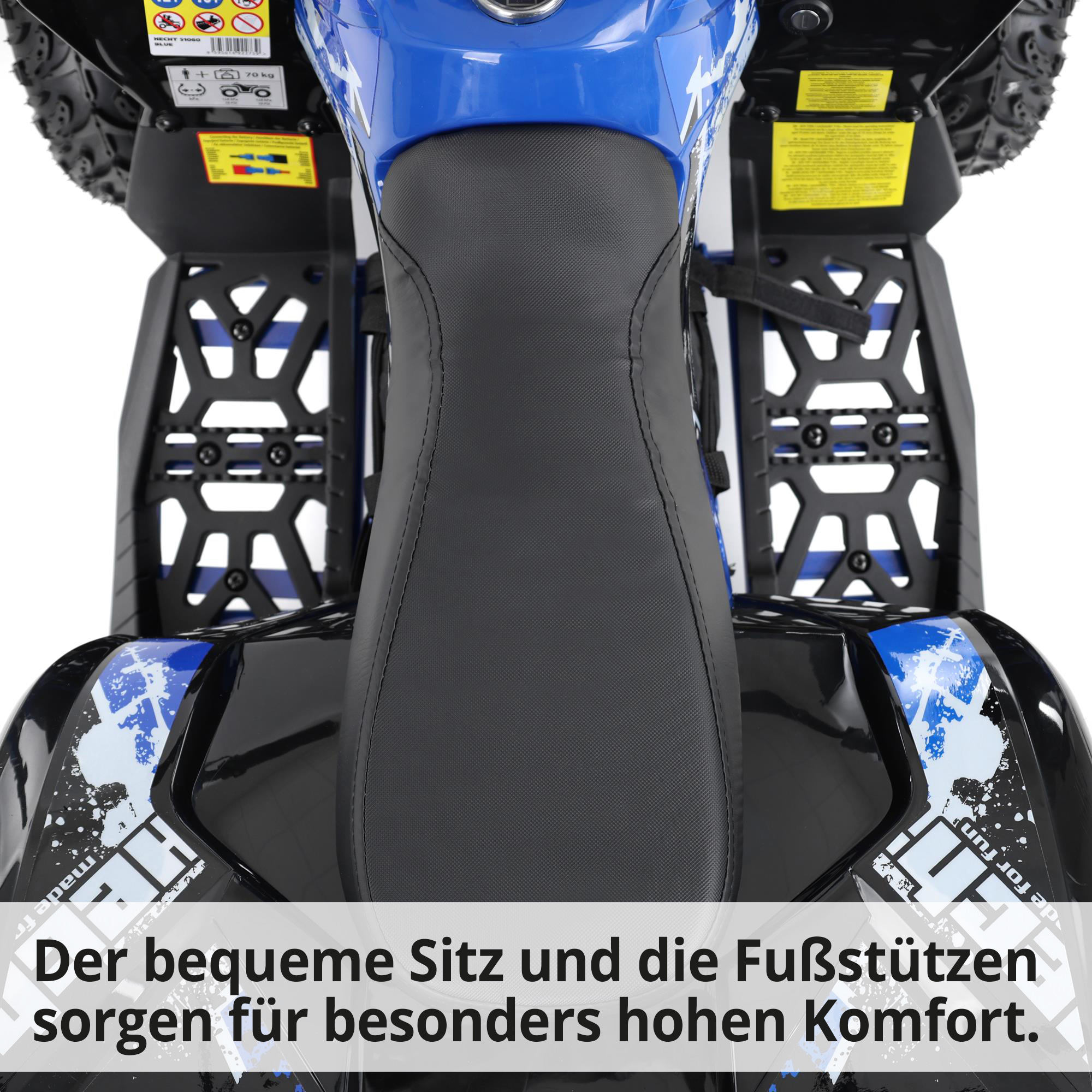 Elektro Quad; Bequemer Sitz und Fußstützen; hoher Kofort