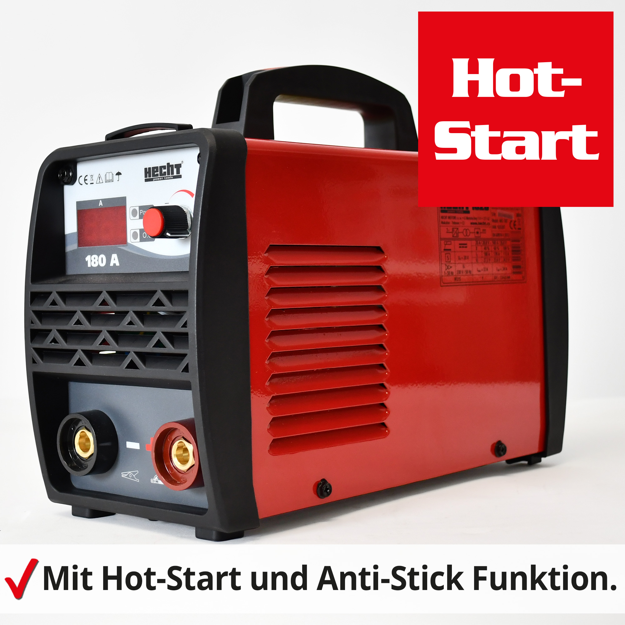 Hecht 1828 MMA Inverter Schweißgerät; Mit Hot-Start und Anti-Stick Funktion