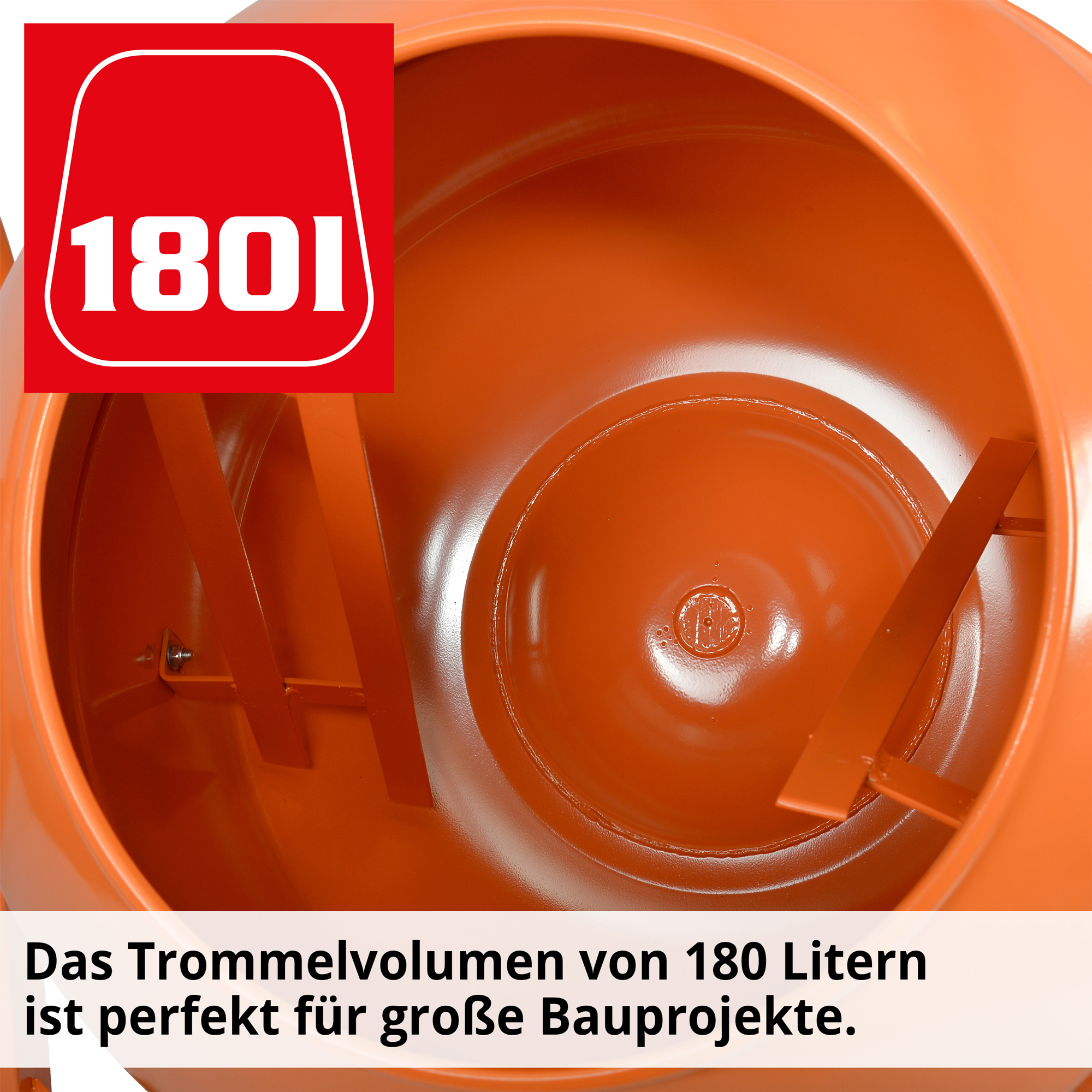 HECHT Betonmischer 2185 Betonmischer mit 180 Litern Trommelvolumen für große Bauprojekte