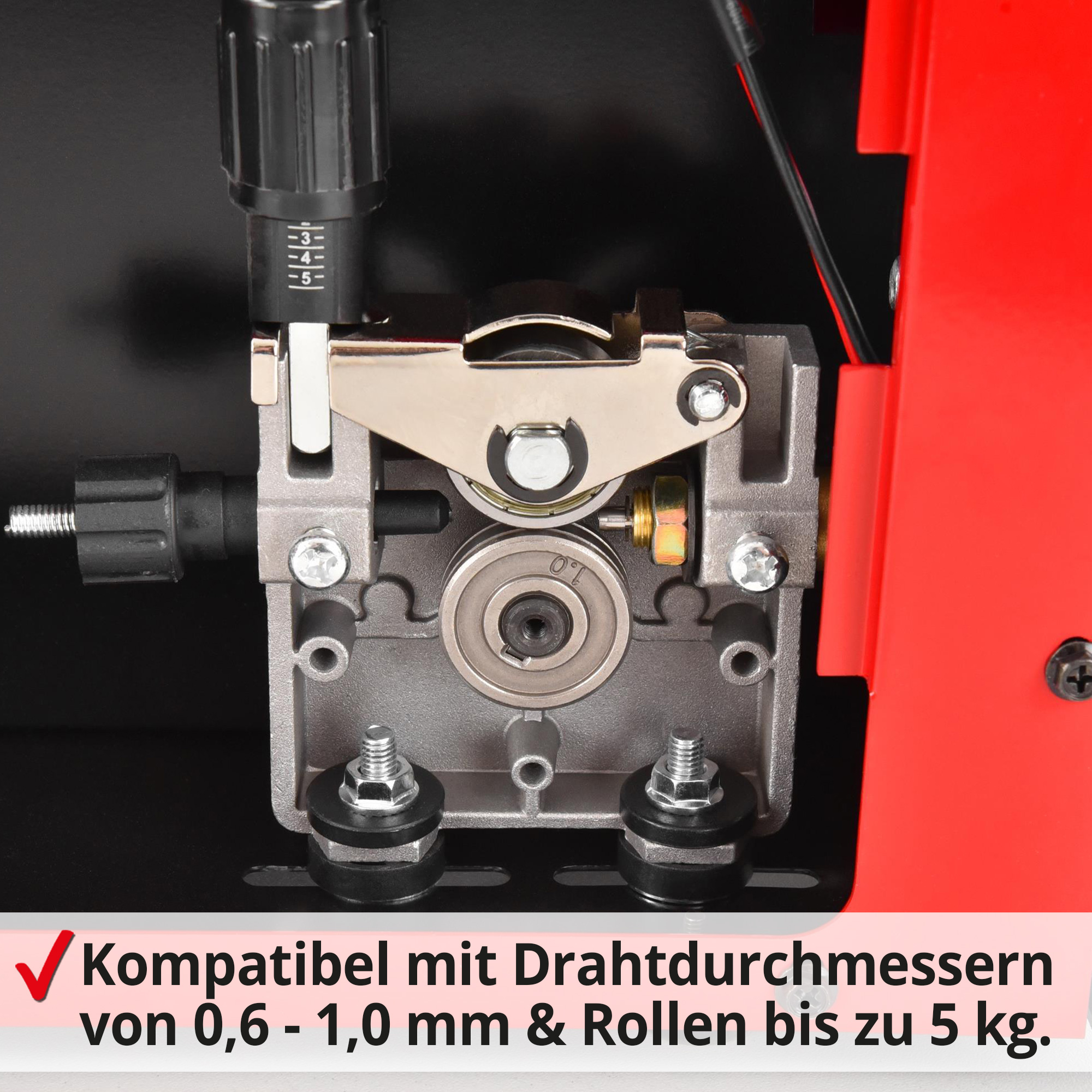 Hecht 1830 MIG MAG Schweißgerät; Kompatibel mit Drahtdurchmessern und schwer belastbaren Rollen
