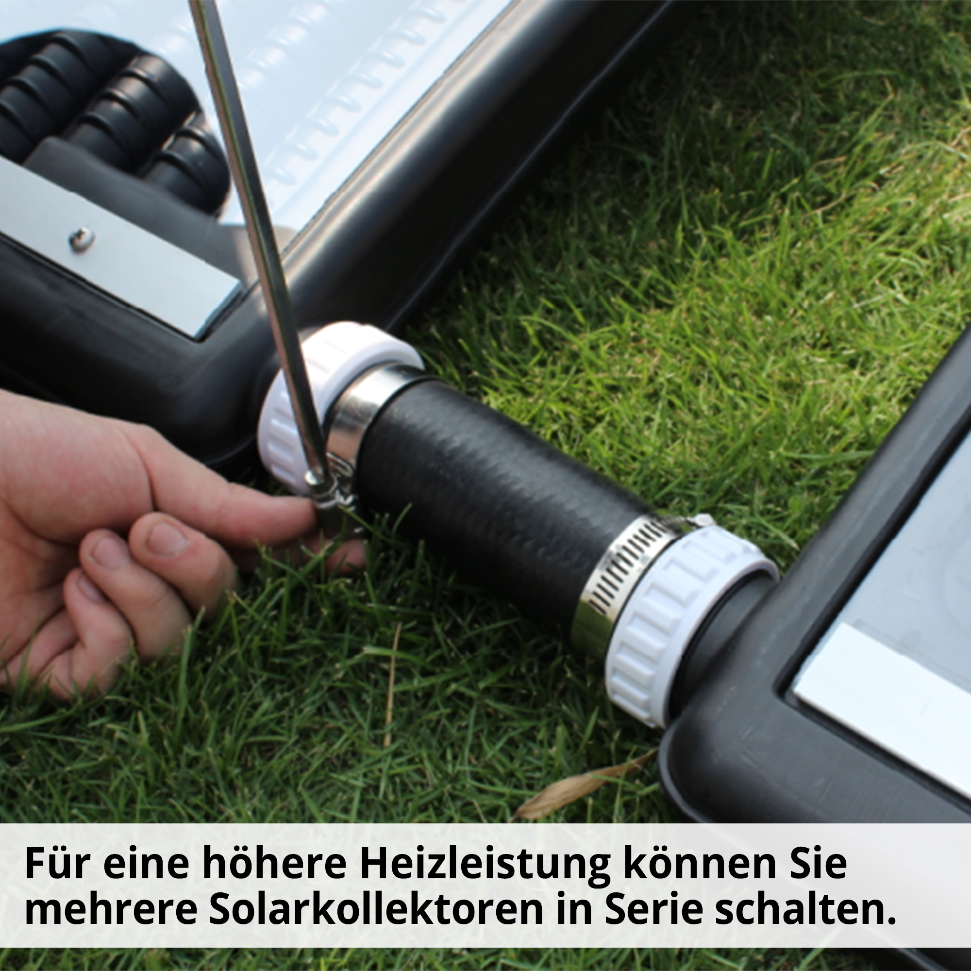 Hecht 305810 Poolsolarheizung; Für eine höhere Heizleistung können Sie mehrere Solarkollektoren in Serie schalten