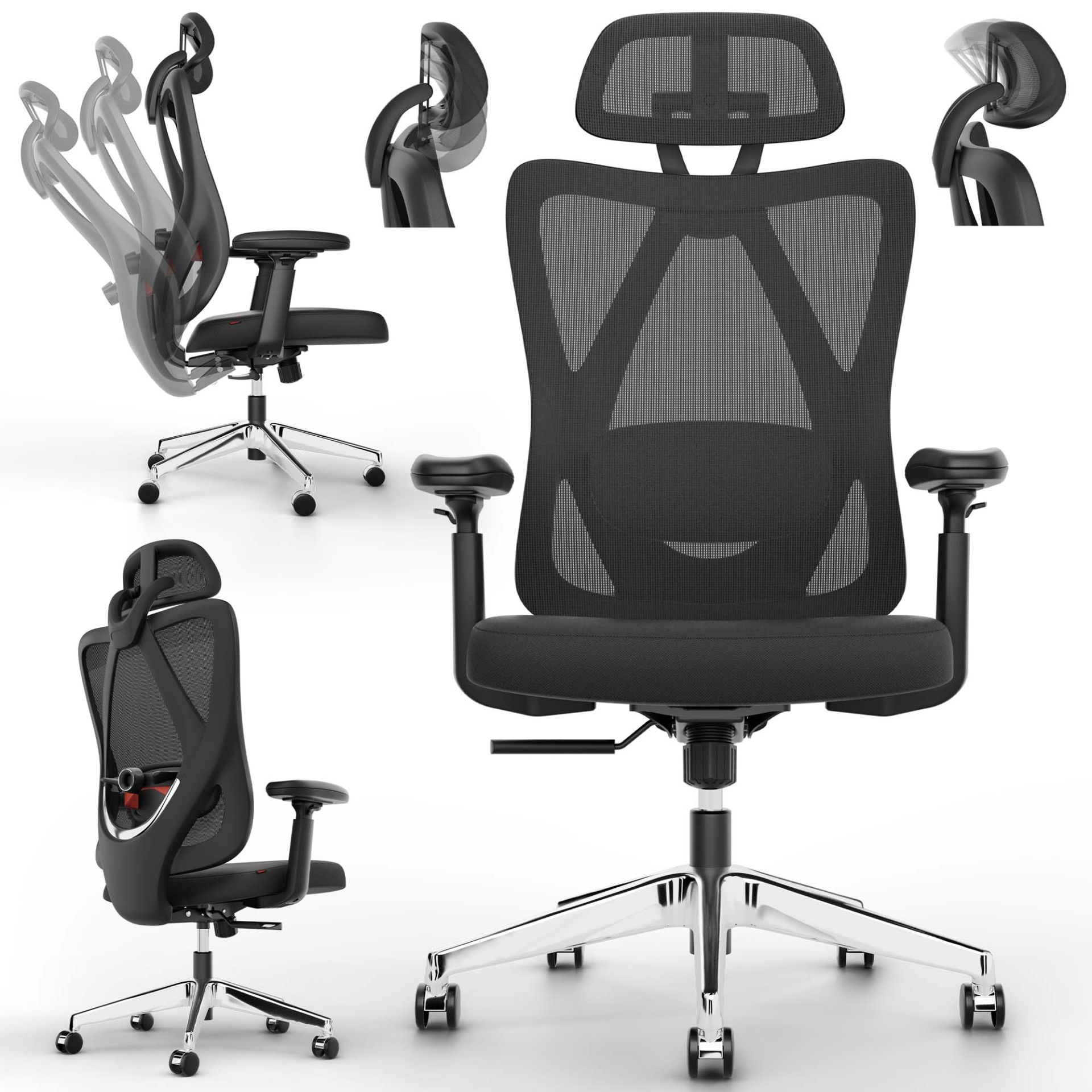 Bürostuhl Monaco schwarz - Höhenverstellbar und bis 120° Neigbar Bürostuhl Monaco schwarz - Höhenverstellbar und bis 120° Neigbar