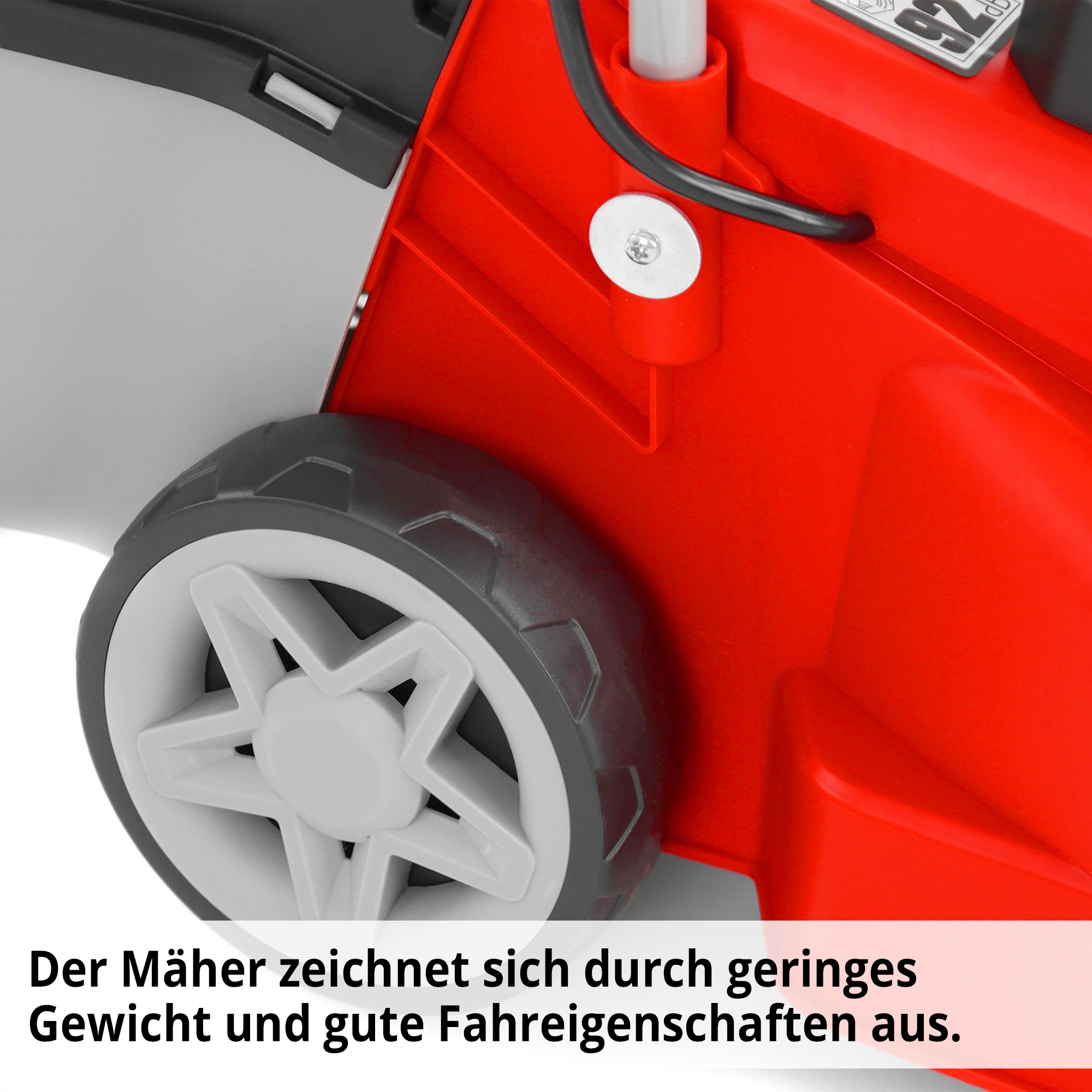 Elektro-Rasenmäher mit geringem Gewicht und idealen Fahreigenschaften für schnelles Mähen 