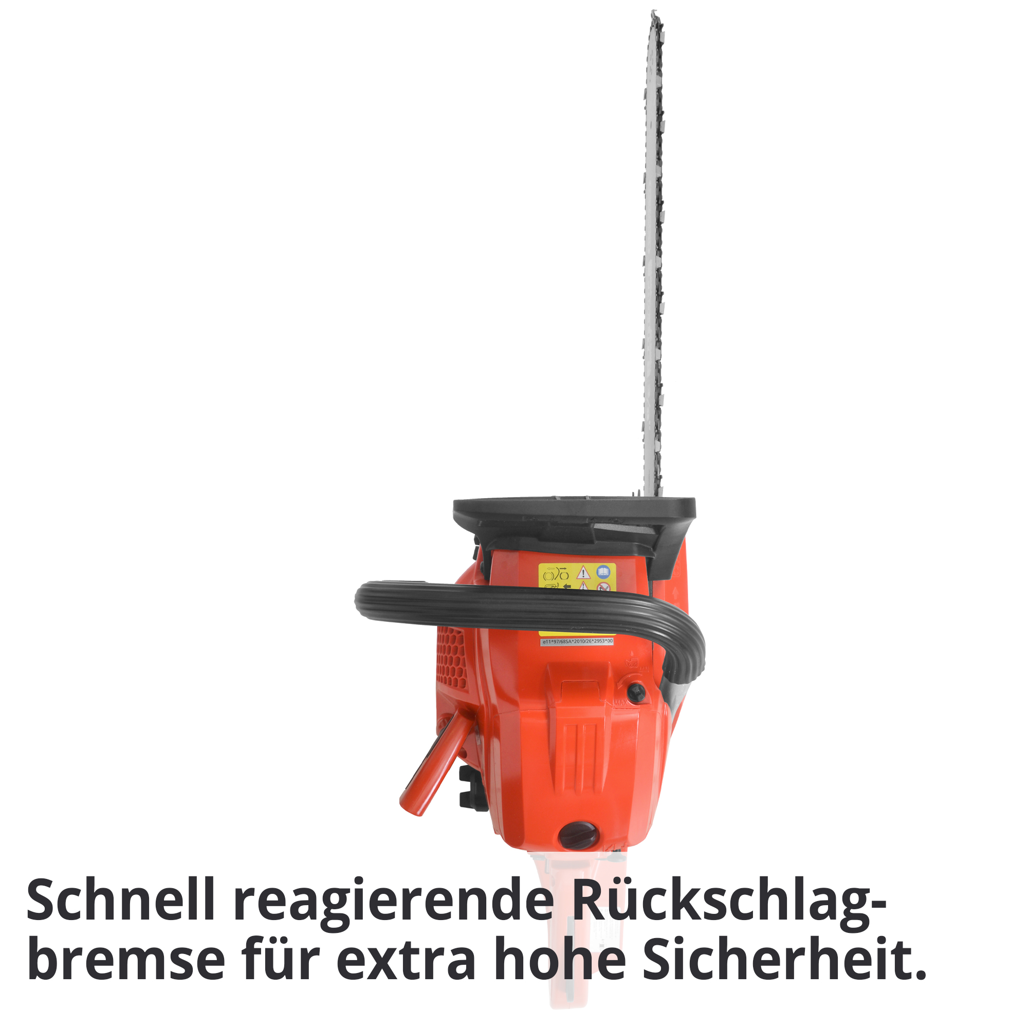 HECHT Benzin-Kettensäge mit aktiver Rückschlagbremse für extra Sicherheit bei allen Sägearbeiten