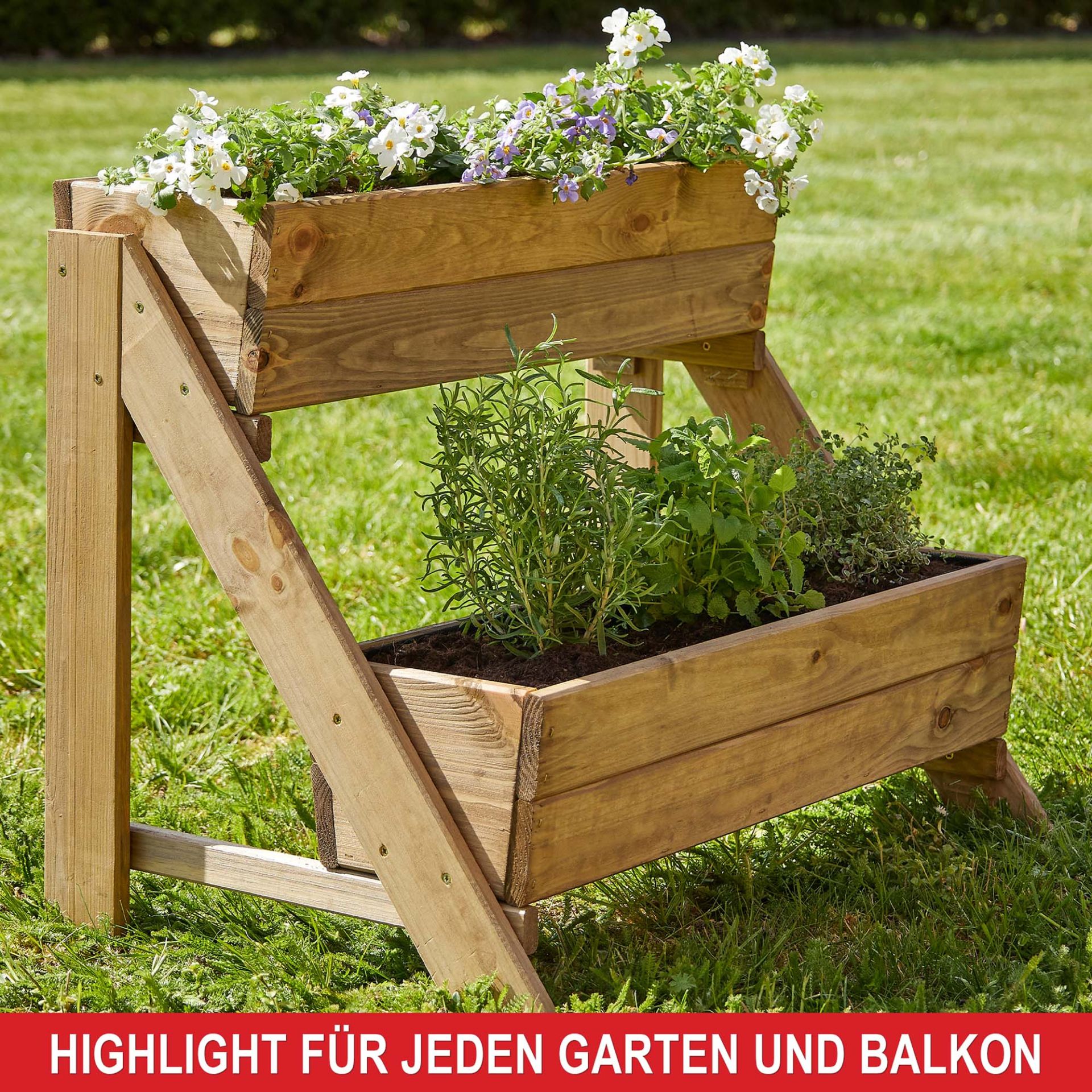 Pflanztreppe 2-stöckig - Highlight für jeden Garten und Balkon
