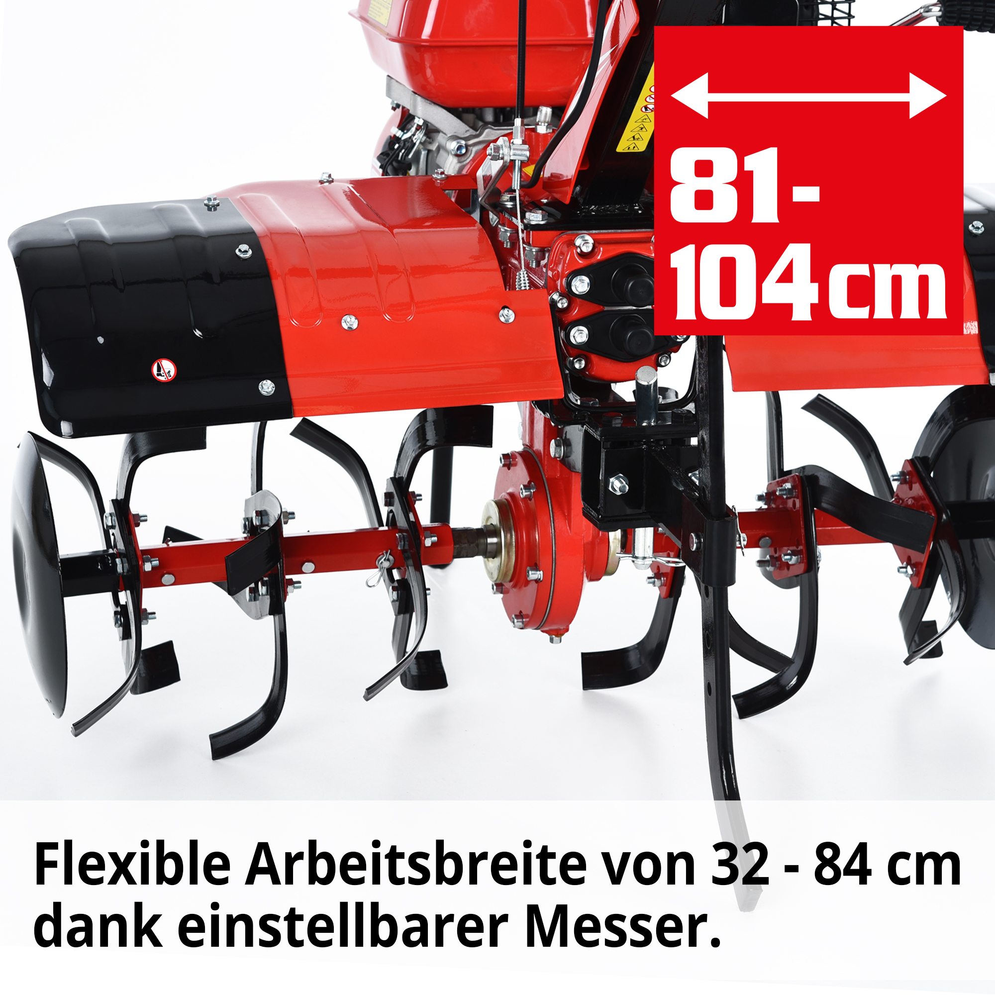 Arbeitsbreite 81-104 cm variabel einstellbare Hacksterne HECHT 7100 Bodenbearbeitung