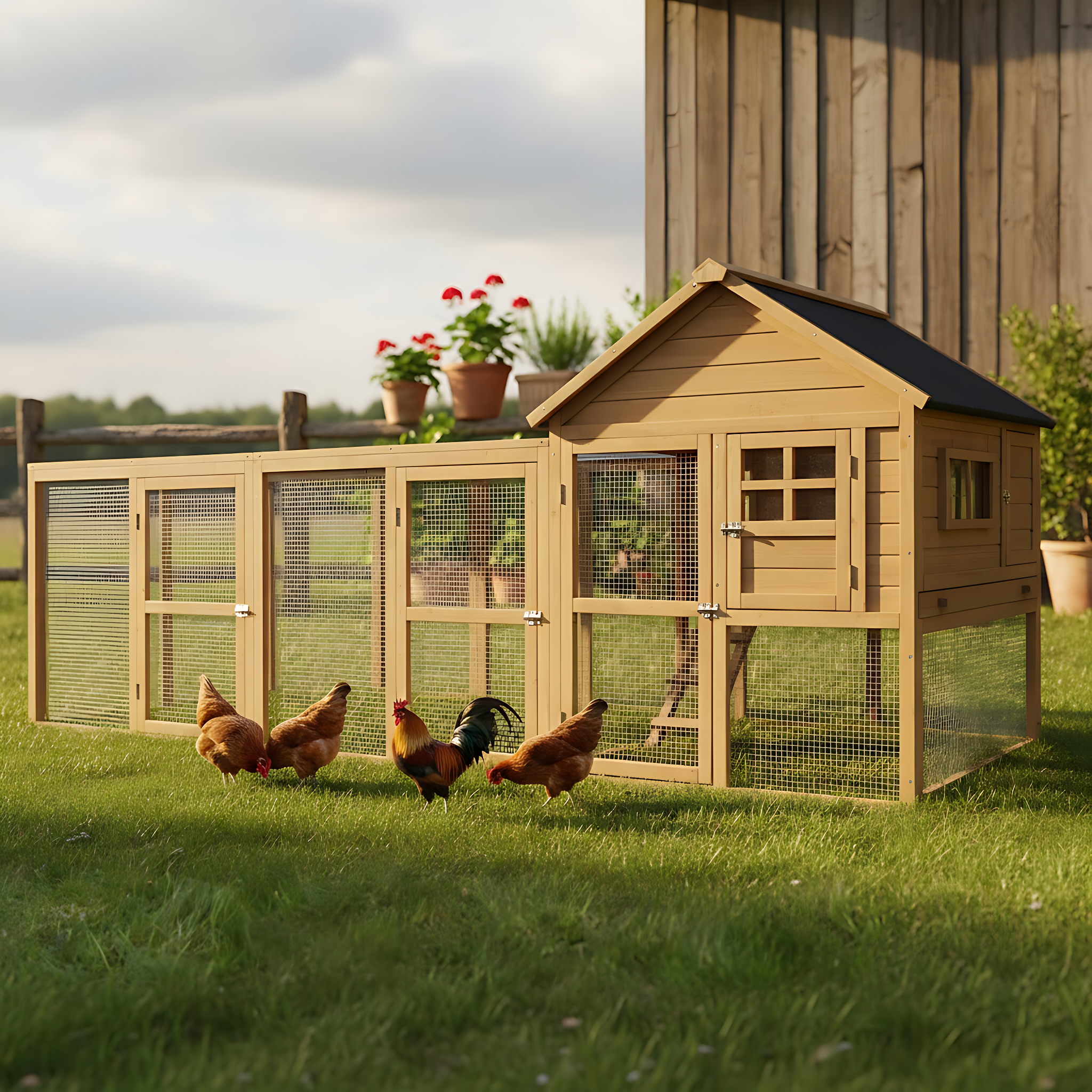 Zooprinz Hühnervoliere Happy Huhn Set Hühnerstall mit Auslauf