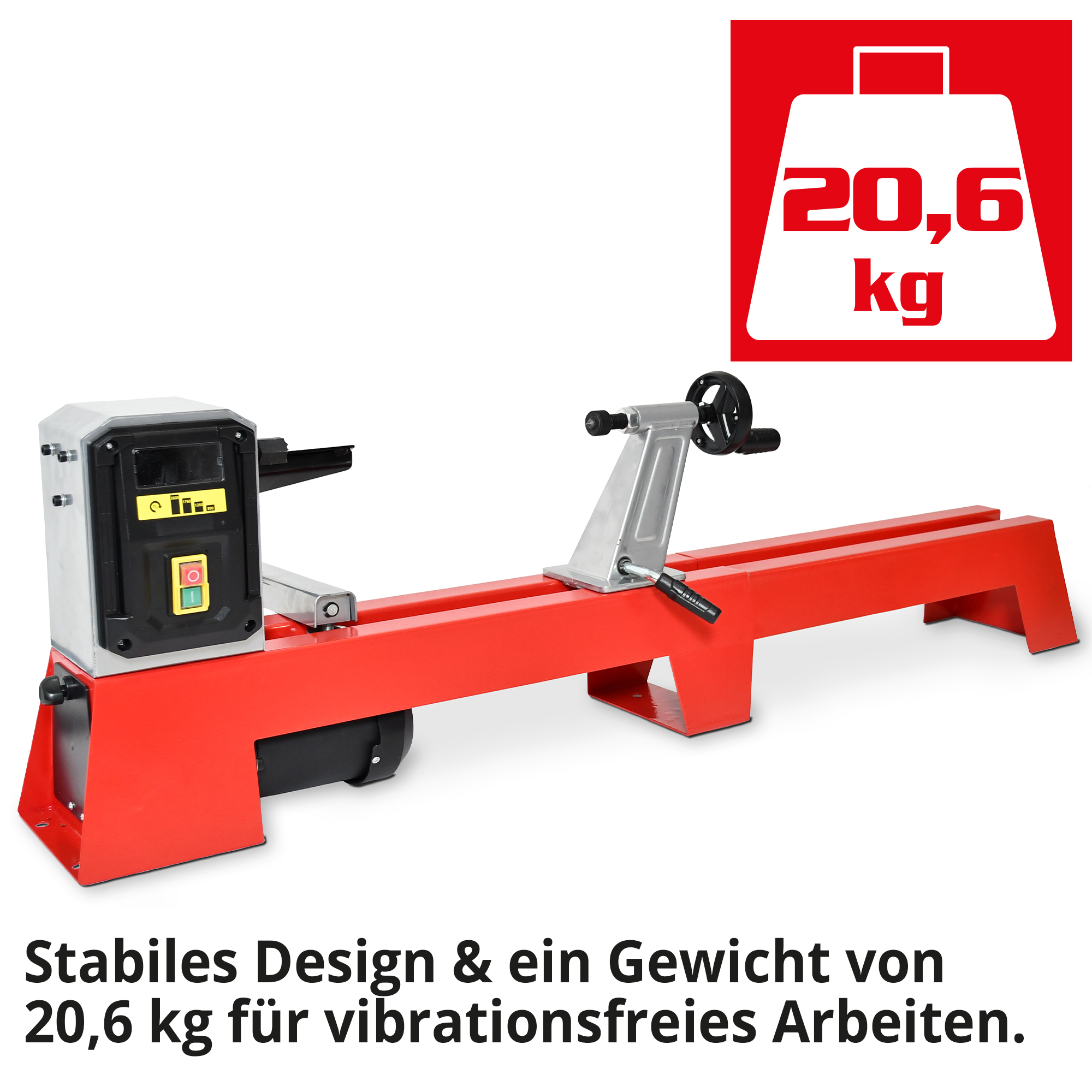 HECHT 8400 Drechselbank; Stabiles Design und Gewicht für vibrationsfreies Arbeiten