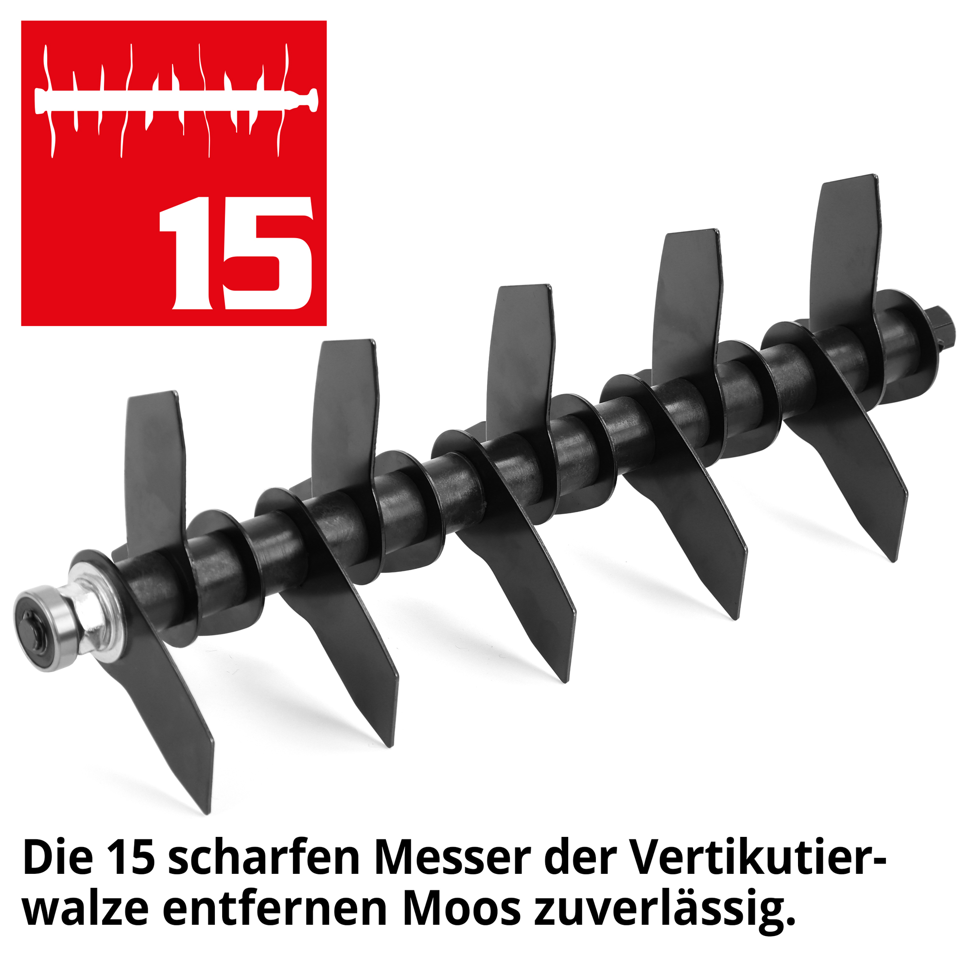 Hecht Benzin Vertikutierer mit 15 scharfen Messer, welche Moos zuverlässig entfernen
