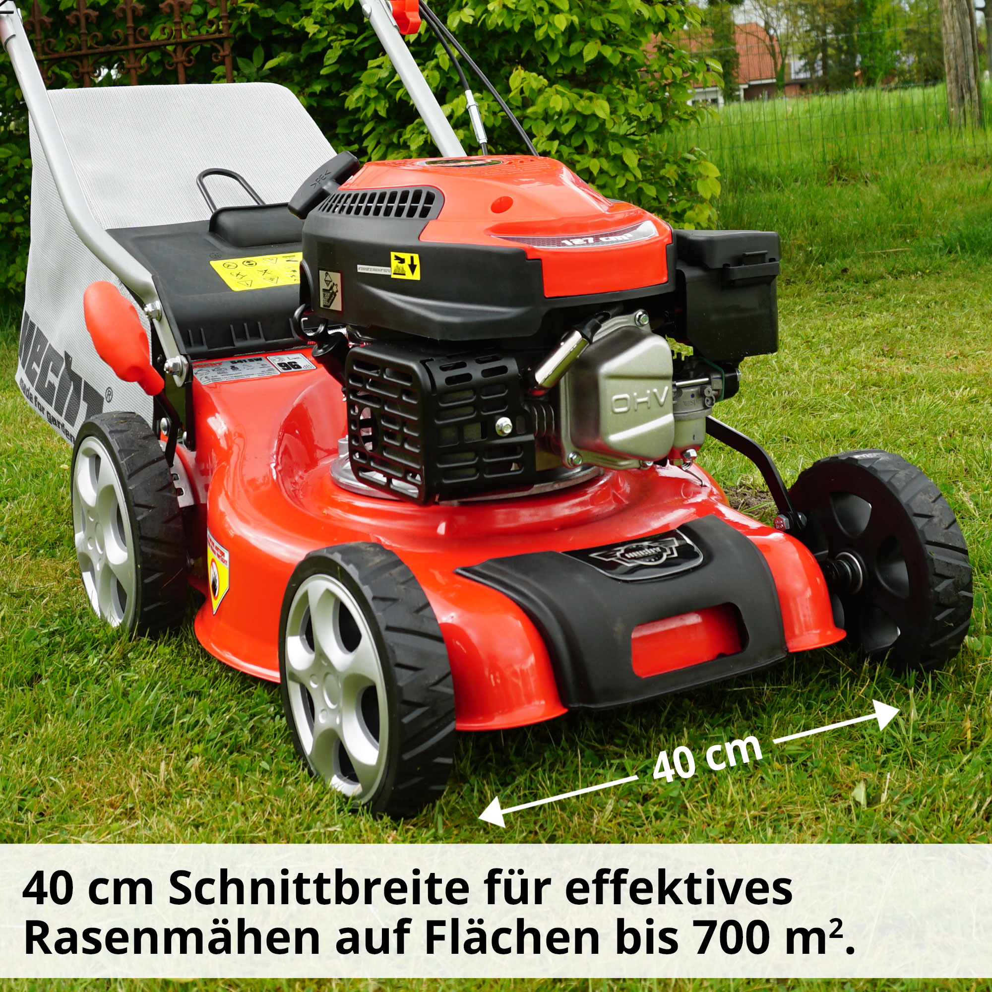 Hecht Benzin-Rasenmäher 541 SW mit 40 cm Schnittbreite 