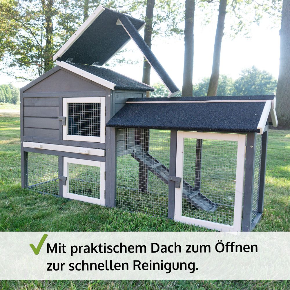 Hasenstall Dream Grey; aufklappbares Dach